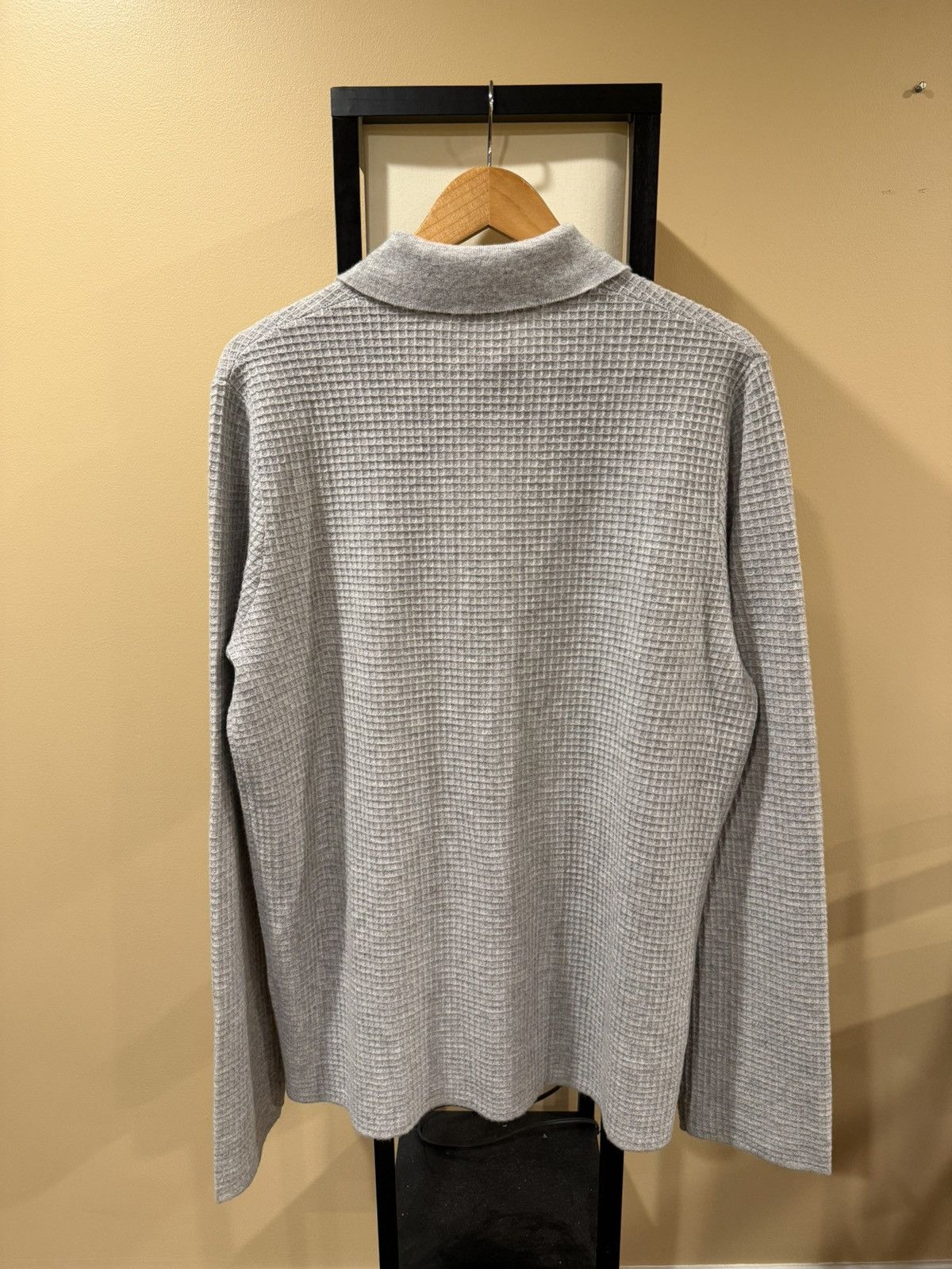 The Row The Row Barkley Wool/Cashmere Grey Button Waffle-Knit Shirt Size US L / EU 52-54 / 3 - 4 Thumbnail