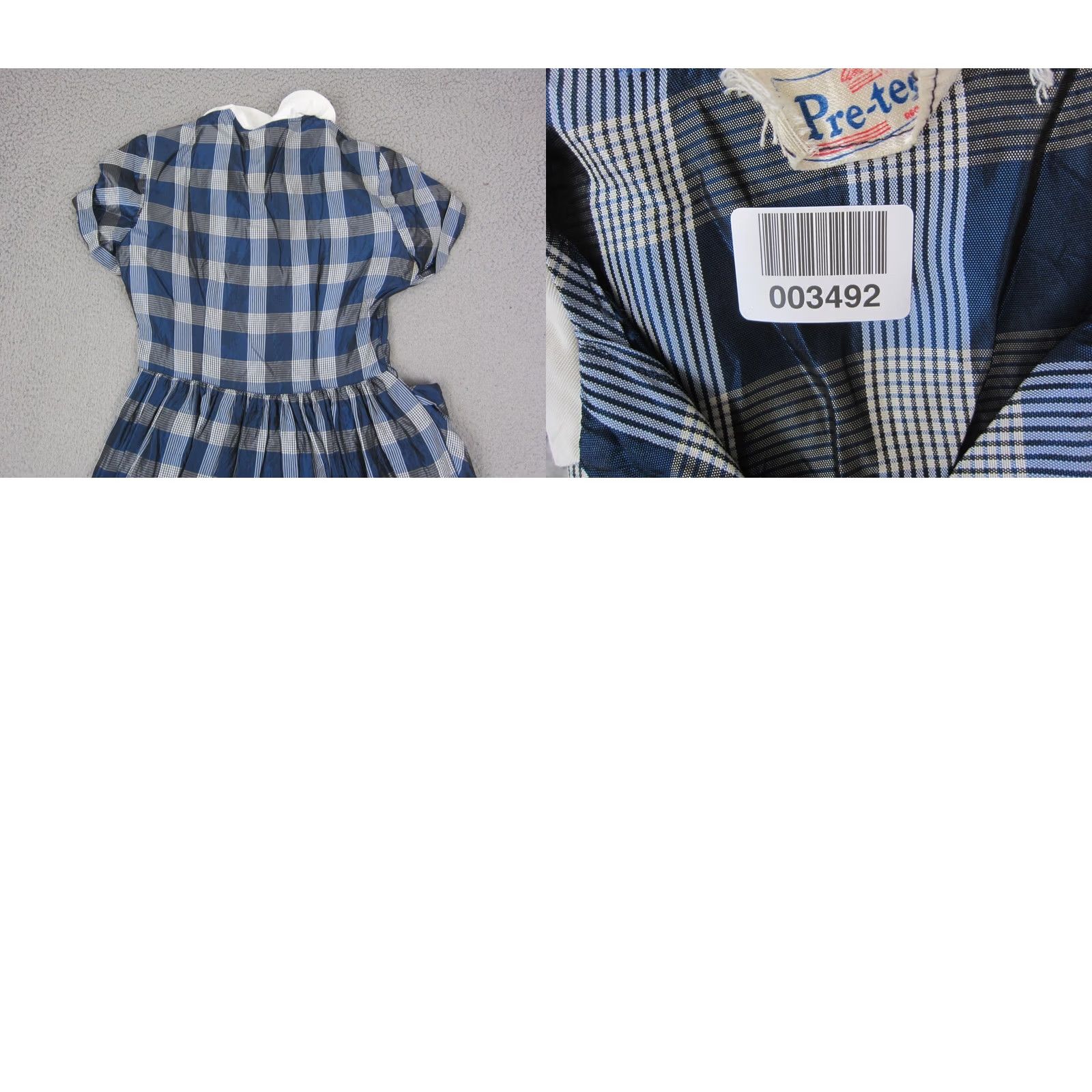 Vintage Vintage Missy Teens Mod Dress XS Blue Plaid A-Line True 60s 70s Extra Small Size XS / US 0-2 / IT 36-38 - 9 Thumbnail