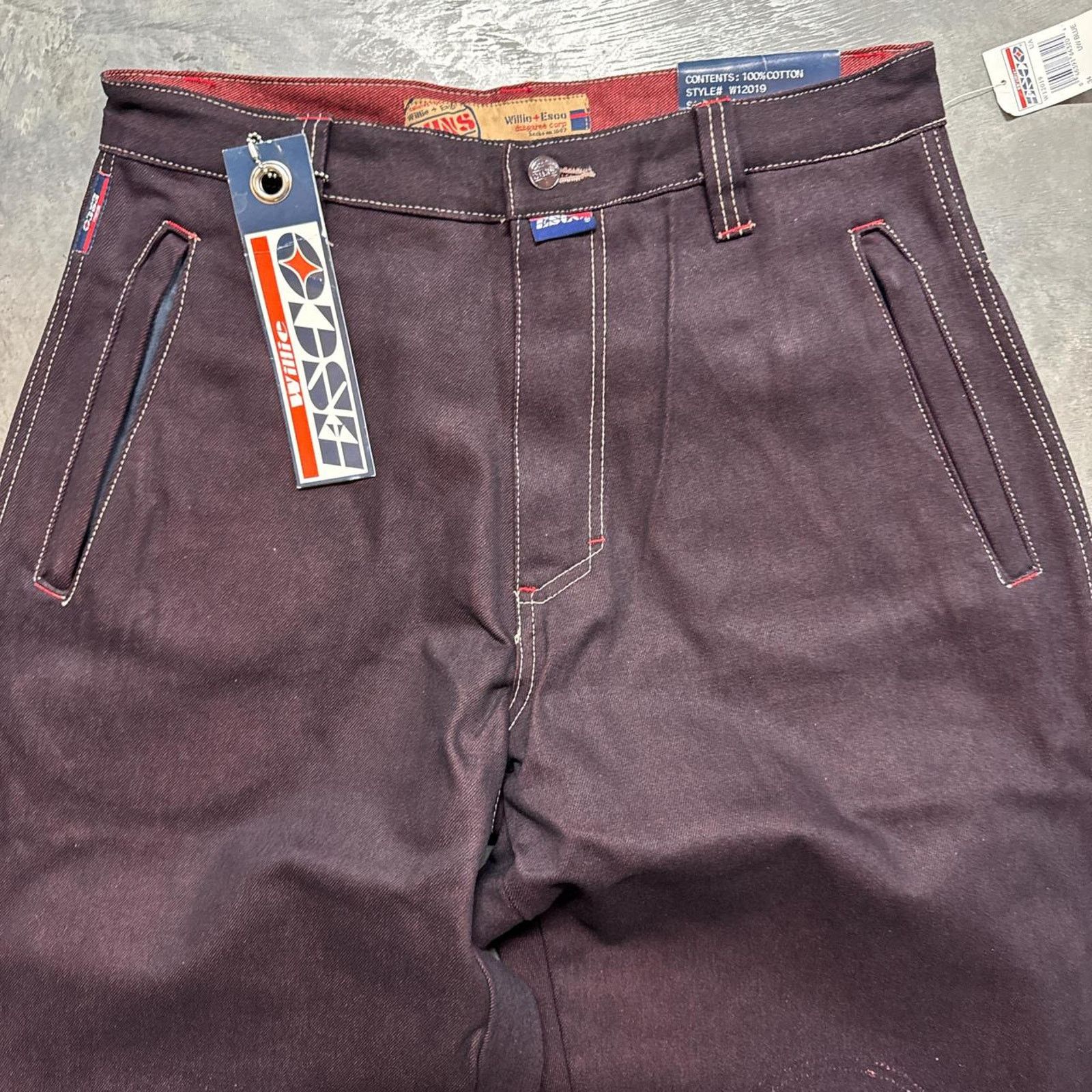 Vintage Vintage Y2K Willie Esco Wine Red Baggy HipHop Baggy Jeans Size US 34 / EU 50 - 5 Thumbnail