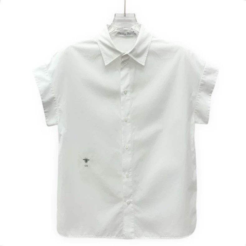 Dior Dior White bee embroidered cotton lapel single-breasted sh Size XS / US 0-2 / IT 36-38 - 1 Thumbnail