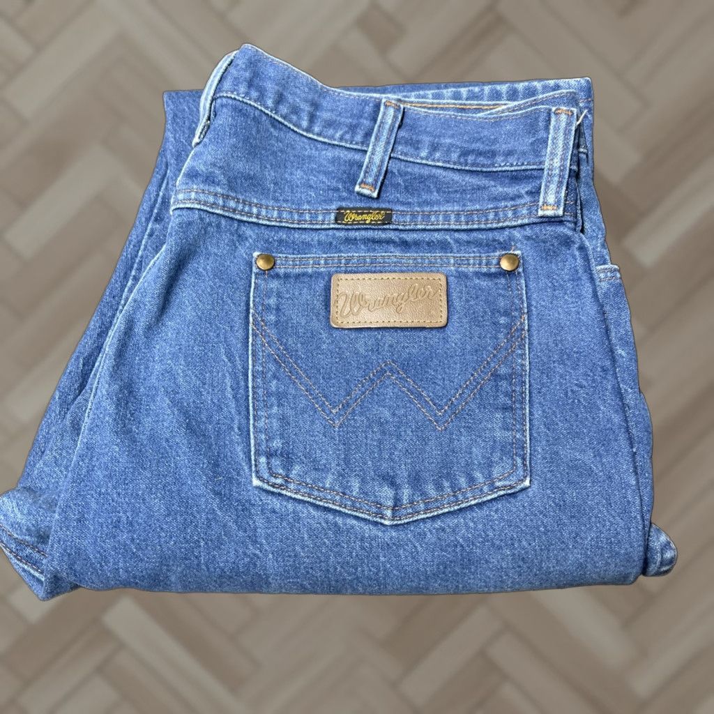 Wrangler George Strait Collection Jeans Men’s 36x36 Denim Straight High Rise 100% Cotton Medium Wash Blue Cowboy Western Rancher Outdoors