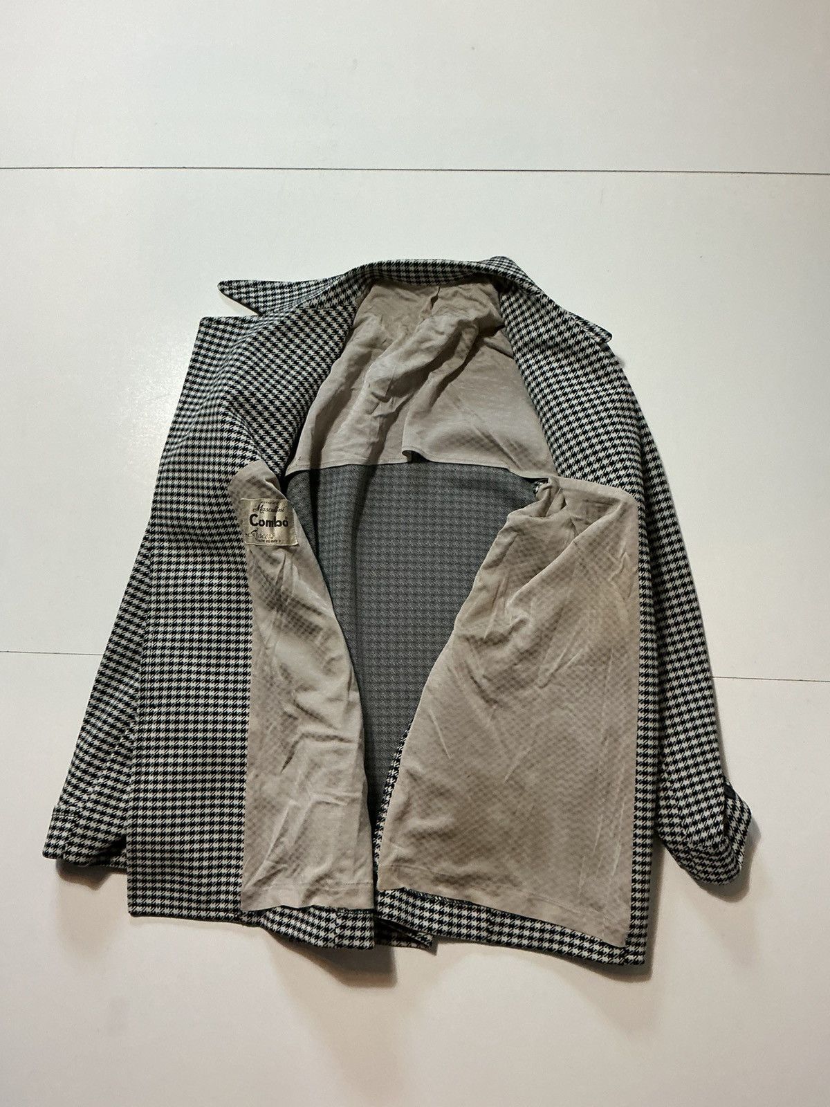 Vintage Vintage 60s Masculini Combo Houndstooth Blazer Jacket Size US S / EU 44-46 / 1 - 3 Thumbnail