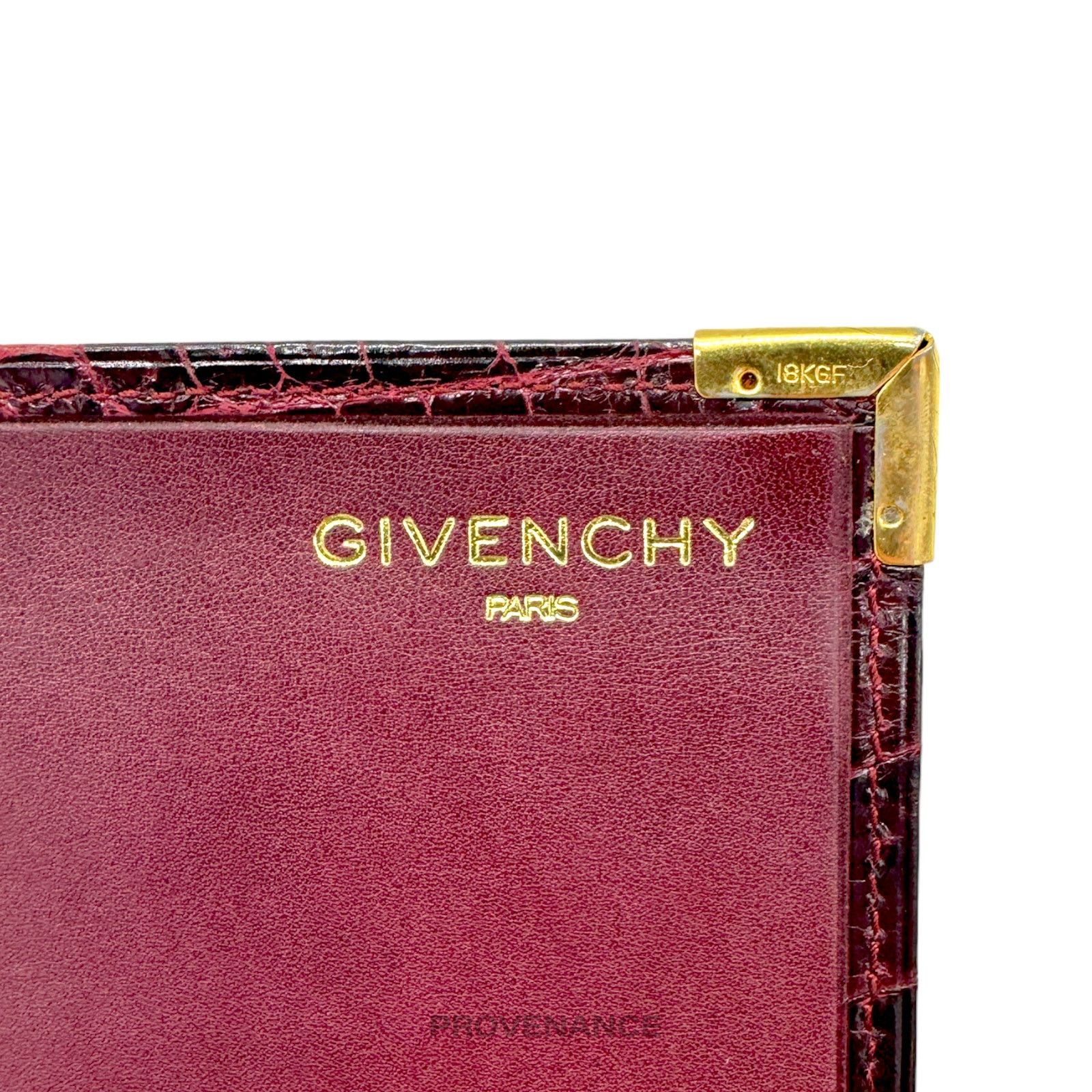 Givenchy 🔴 Givenchy Pocket Organizer Wallet - Burgundy Crocodile Size ONE SIZE - 9 Thumbnail