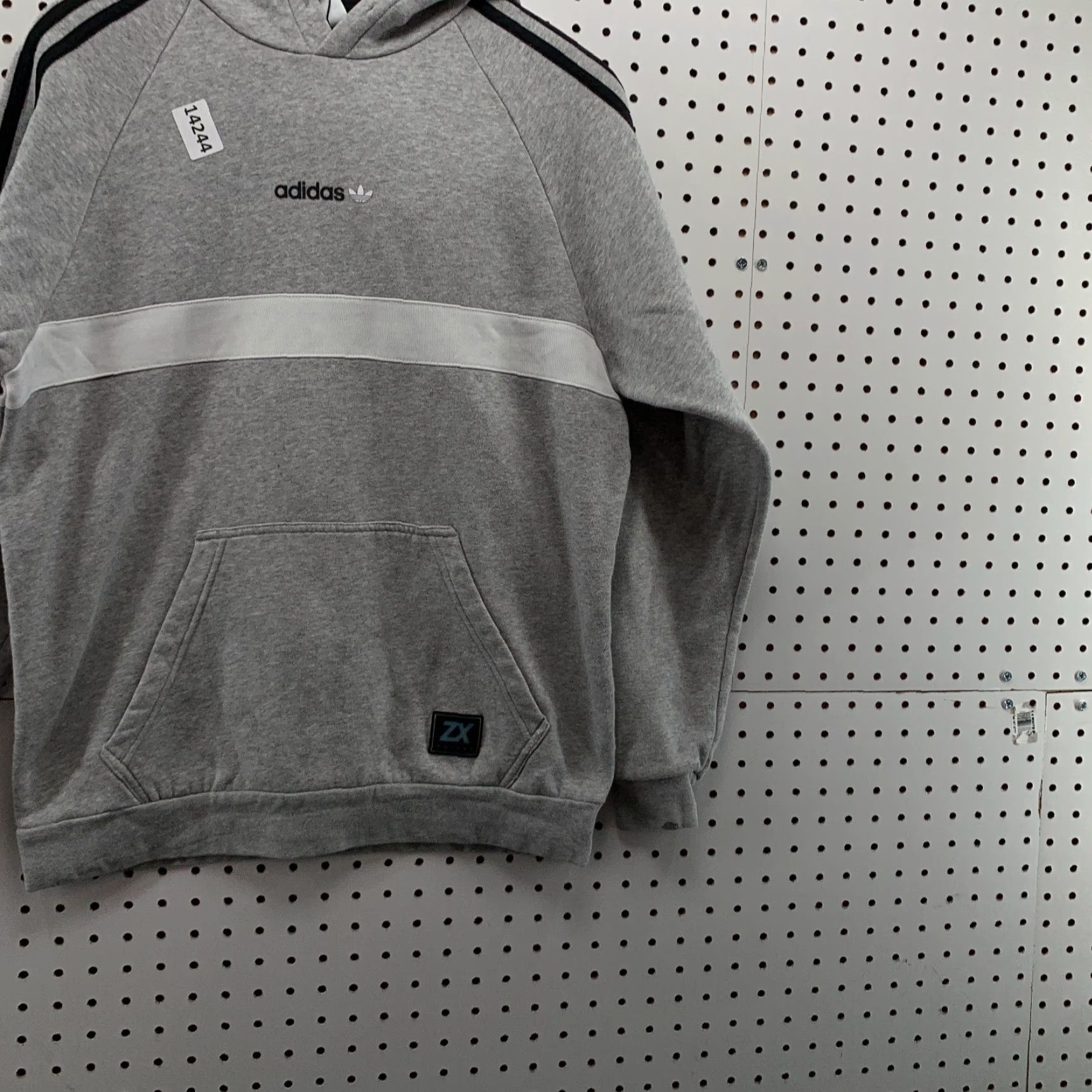 Adidas Adidas Hooded Long Sleeve Gray Sweater Men Size Medium Striped Sleeves Size US M / EU 48-50 / 2 - 6 Thumbnail