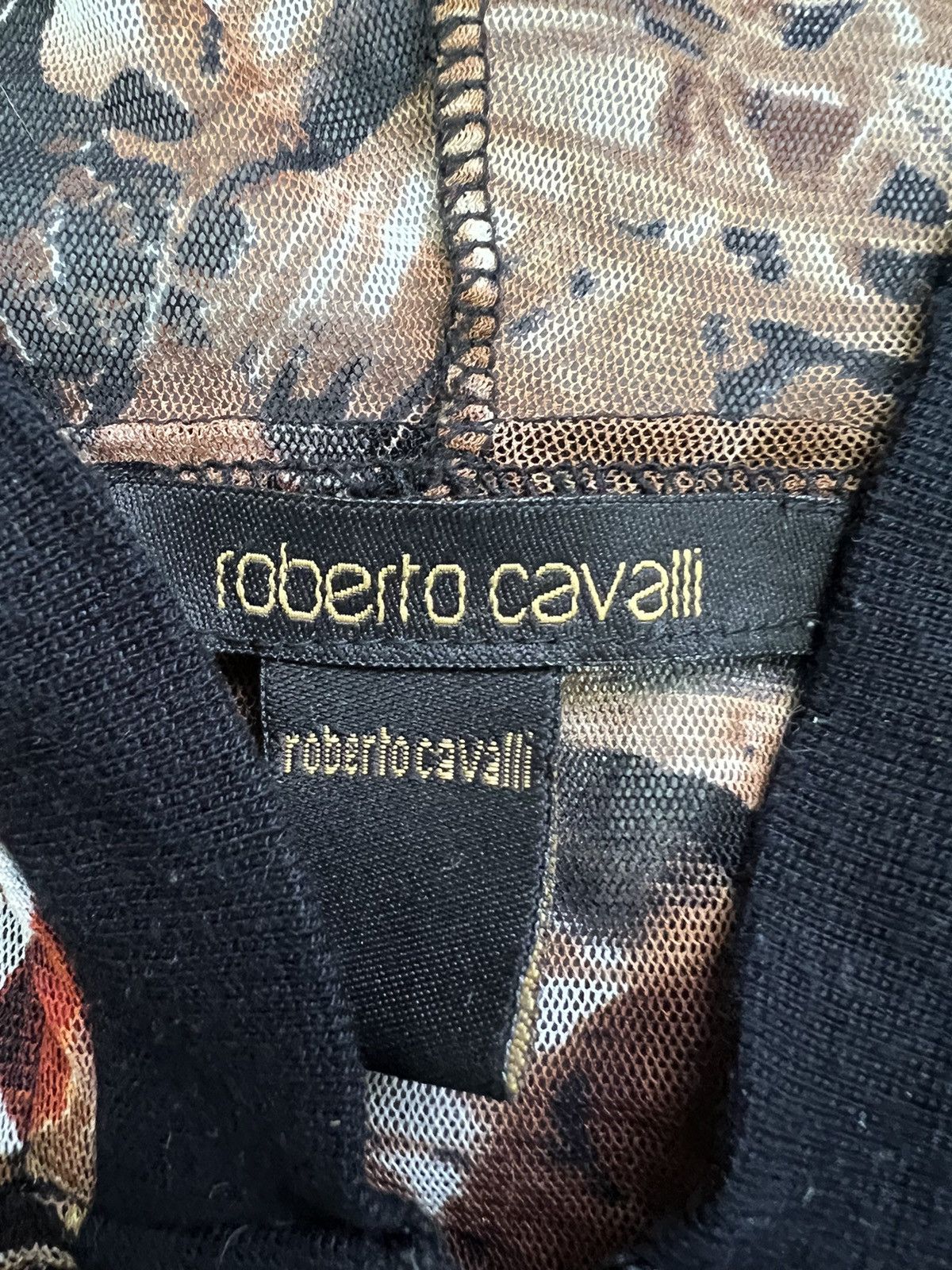 Roberto Cavalli × Vintage Y2K Mesh zip Hoodie JpG Gaultier Cavalli 00s 90s Size M / US 6-8 / IT 42-44 - 6 Thumbnail