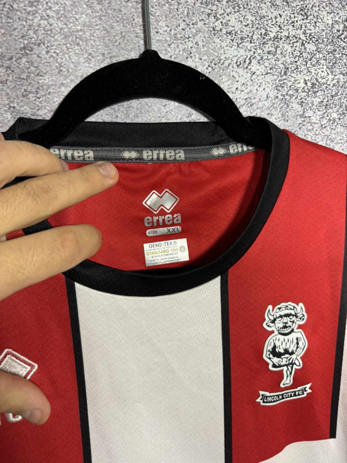 Errea × Vintage Vintage Lincoln City 2022/23 Errea Soccer Jersey Blokcore Size US XXL / EU 58 / 5 - 9 Thumbnail