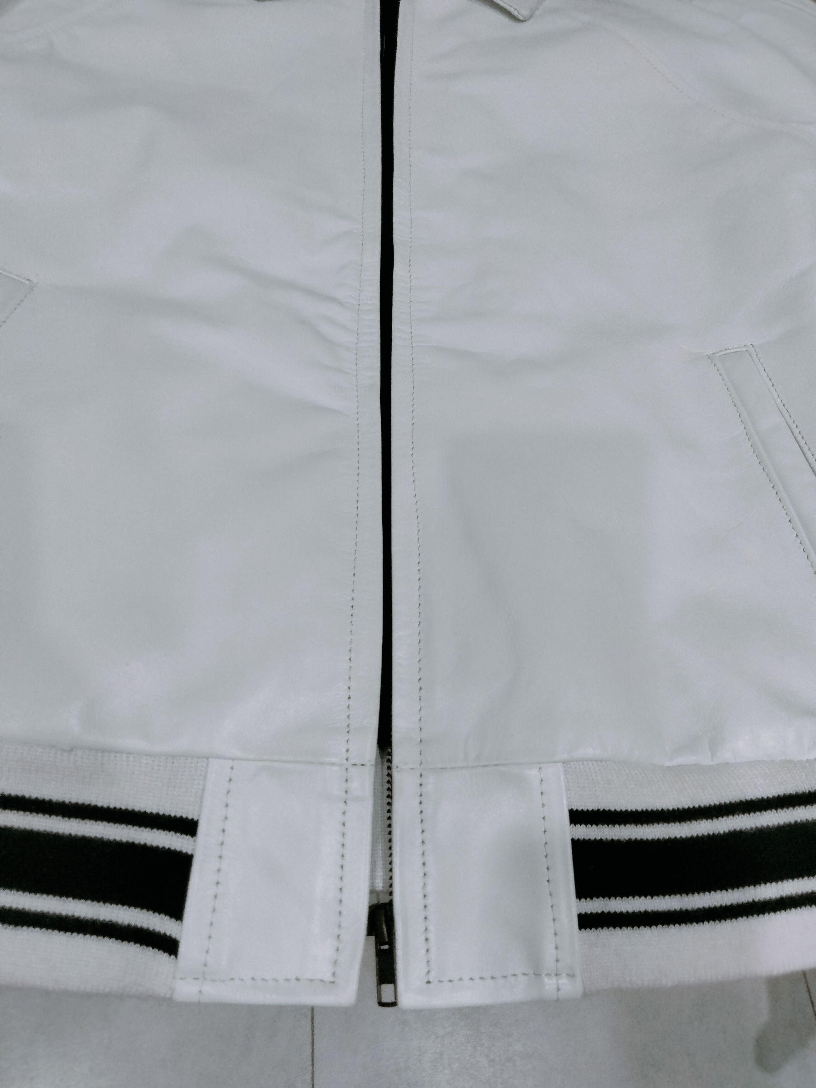 Vintage WLETI Premium White Cowhide Leather Jacket Size US L / EU 52-54 / 3 - 3 Thumbnail