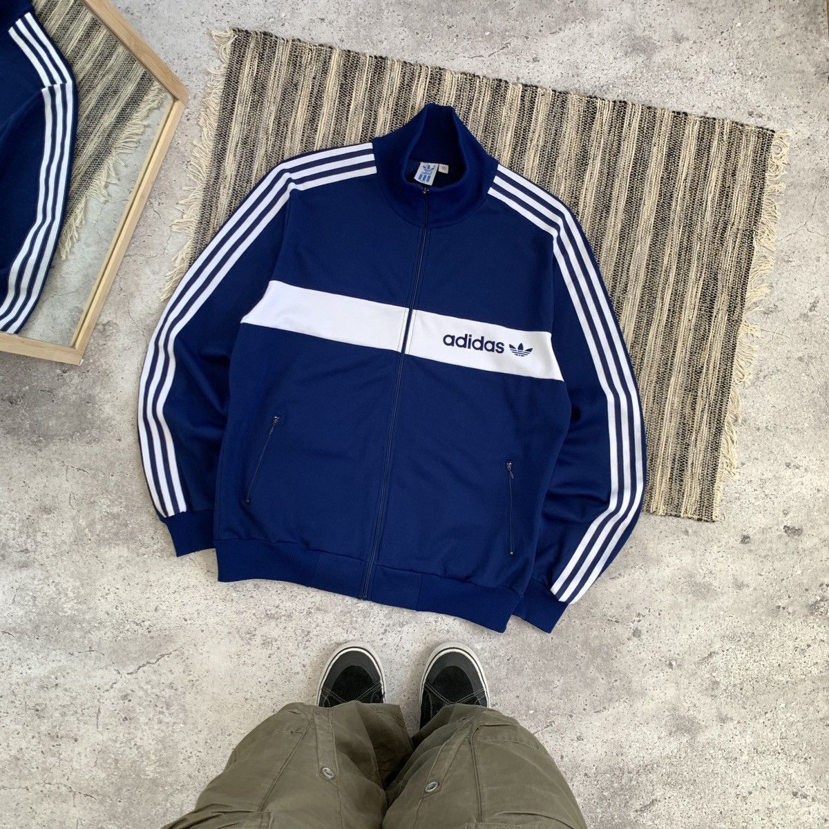 Adidas Vintage Adidas 80s Originals Rare Blue Striped Track Jacket