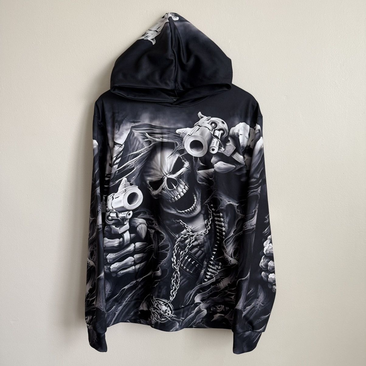 Band Tees Unbranded Unisex Reaper Hoodie Black 3D Graphic Guns Print Size US L / EU 52-54 / 3 - 2 Thumbnail