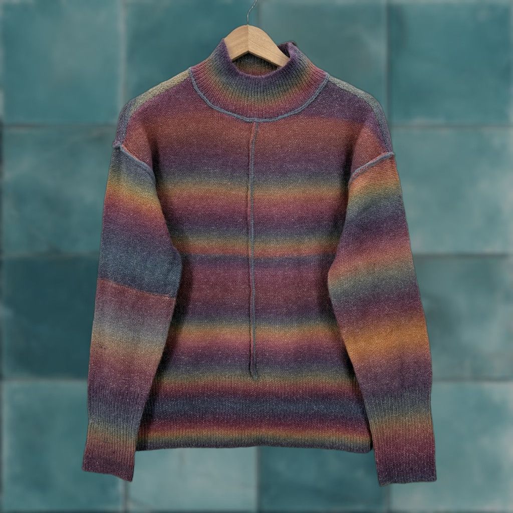 Vintage Beach lunch lounge Sweater Womens Small Twilight Space Dye Mock Neck Pullover Size S / US 4 / IT 40 - 1 Thumbnail
