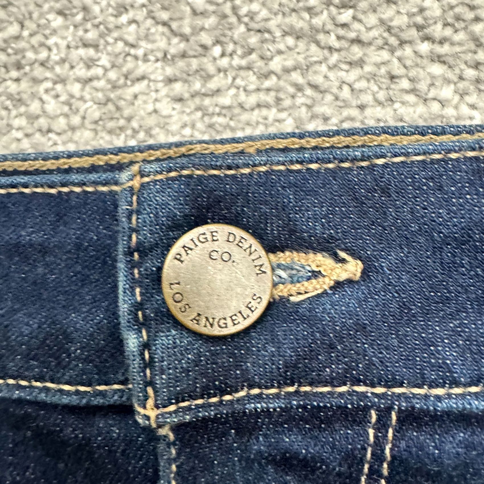 Paige Paige Hoxton Crop High Rise Skinny Jeans Womens 27 Blue Dark Wash Denim Stretch Size 27" / US 4 / IT 40 - 5 Thumbnail