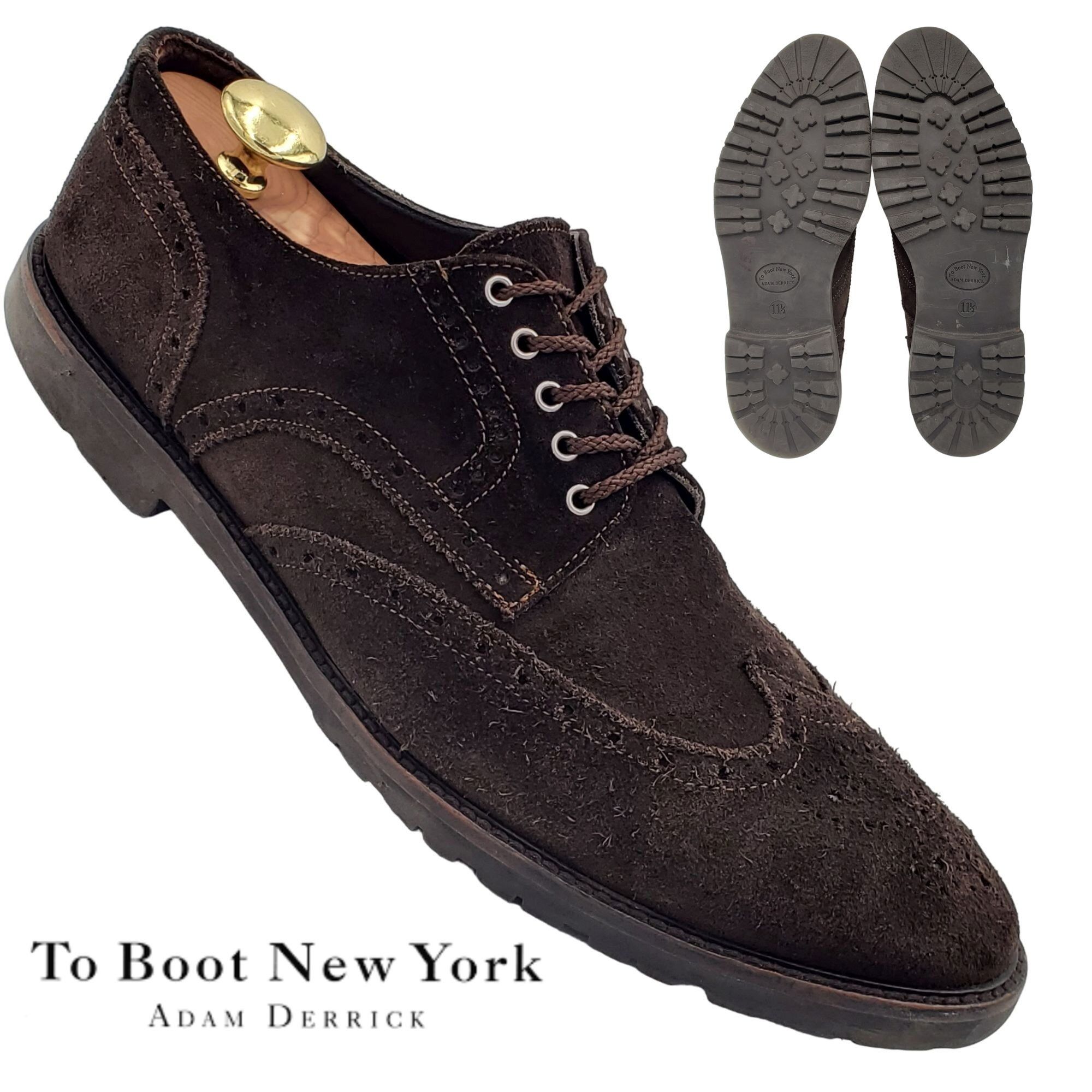 To Boot Adam Derrick Italy Men 11.5 Brown Suede Dress Shoes Footwear