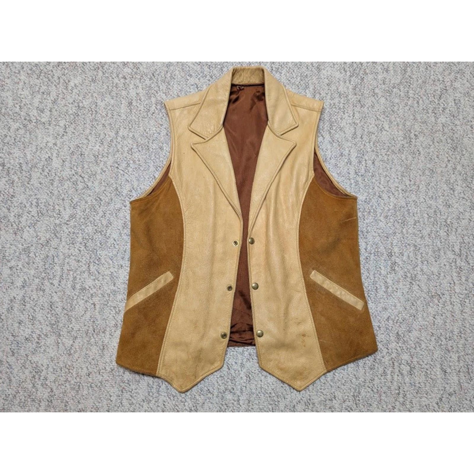 Vintage VINTAGE Spokeanw Glove Tanning Co leather vest Vest Men S Brown Lapel Cowboy Snap 38 deerskin Western vintage handcrafted deerskin vest 38 CUSTOM Size US S / EU 44-46 / 1 - 4 Thumbnail