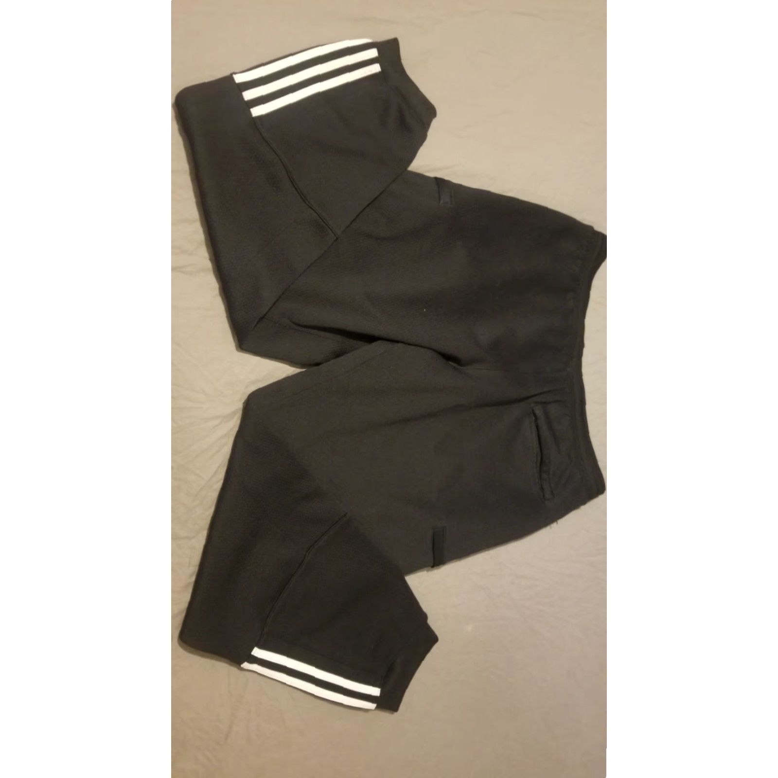 Adidas adidas Pants L Large Black Athletic Jogger Men Size US 33 - 2 Thumbnail