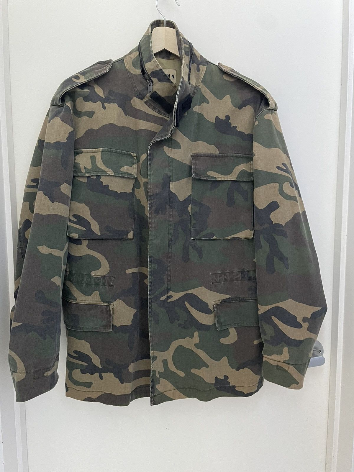 image of Yeezy Season 4 Military Jacket in Military Camouflage, Men's (Size XS)