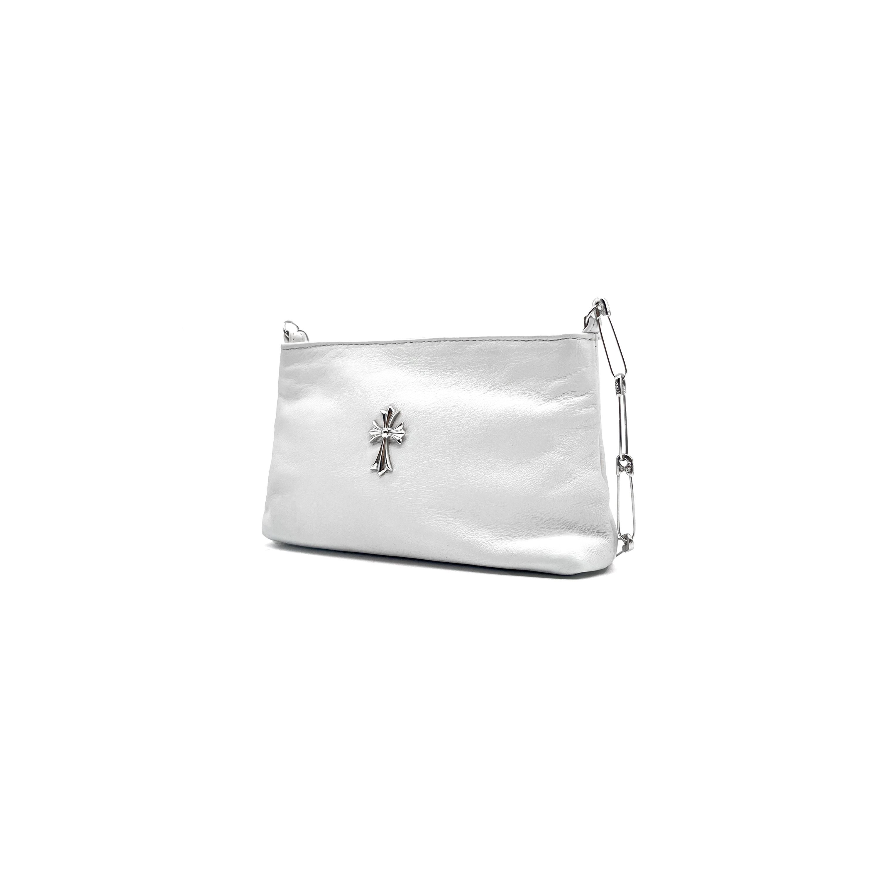Chrome Hearts Chrome Hearts Silver Safety Pin Chain White Shoulder Bag Size ONE SIZE - 2 Thumbnail