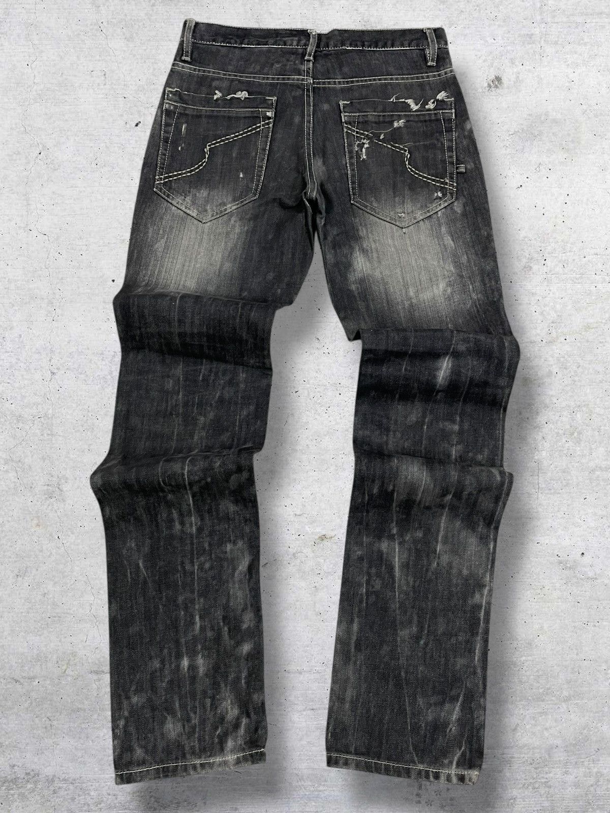 If Six Was Nine VINTAGE DISTRESS WHISKERING GRUNGE AESTHETIC SEMANTIC DENIM Size US 29 - 7 Thumbnail