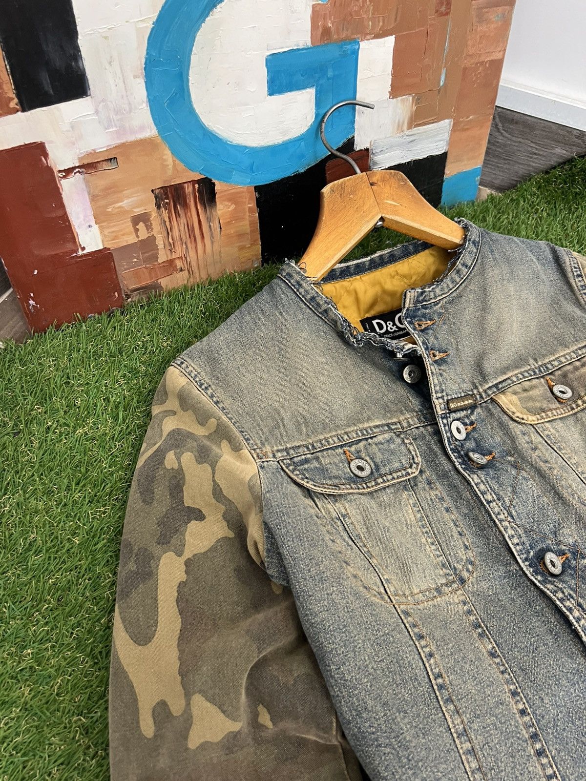 Dolce & Gabbana Vintage D&G 2003 mini puffer camo sleeve denim jacket Size US XS / EU 42 / 0 - 2 Thumbnail