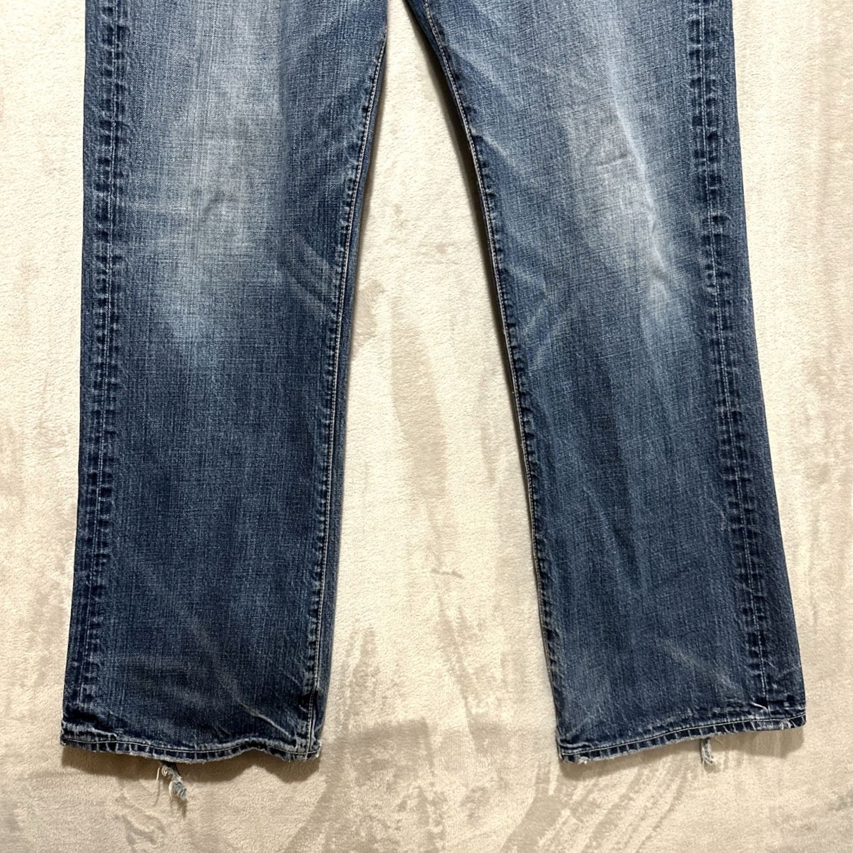 Abercrombie & Fitch VINTAGE Abercrombie & Fitch Kilburn Low Rise Boot Cut Jeans Button Fly Denim Sz 36 Mens Jeans 90s Grunge Blue Distressed N/A Size US 36 / EU 52 - 5 Thumbnail