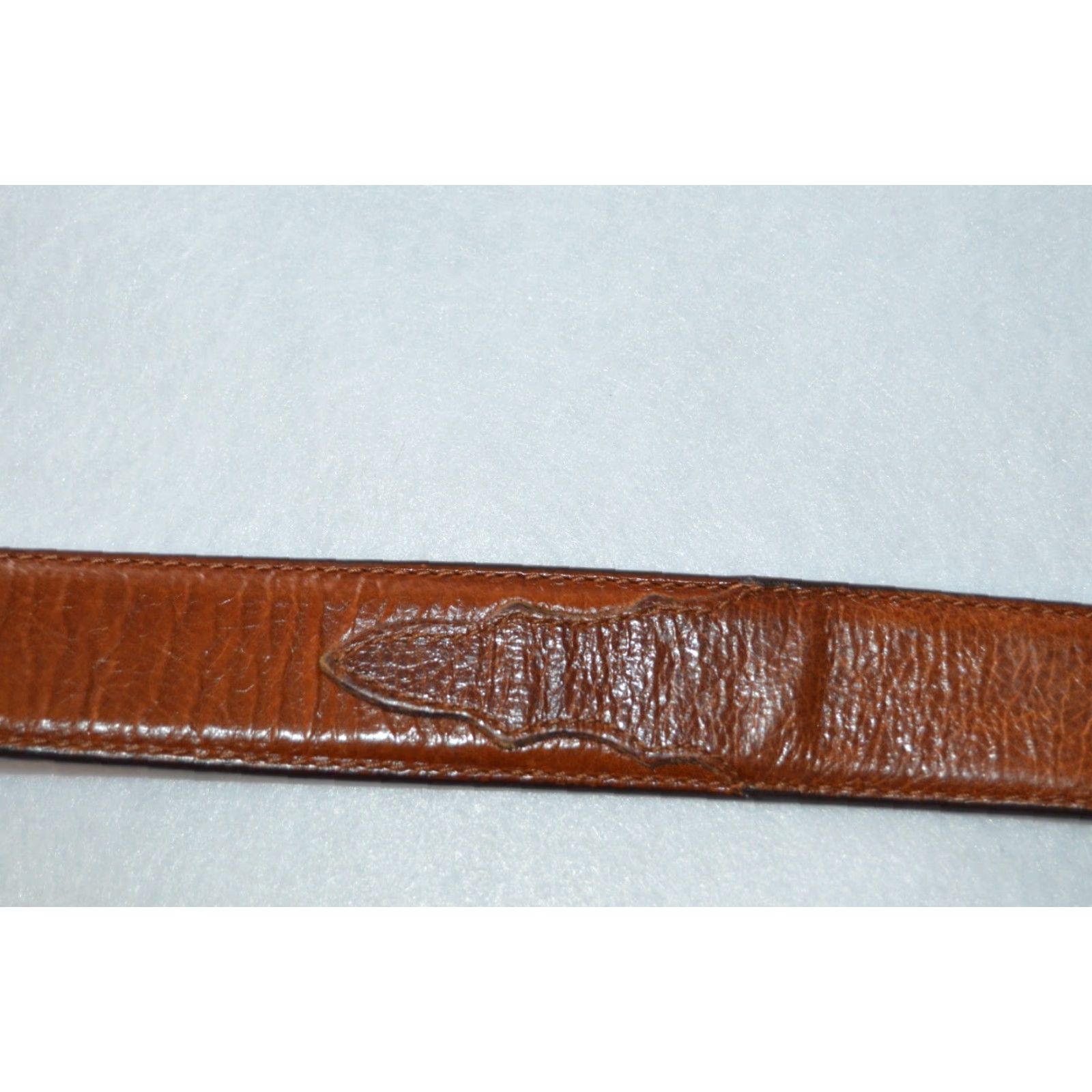 Saks Fifth Avenue Saks 5th Ave Mens Blue Stretch Leather Belt Solid Brass Buckle Size 42 Belt Size 42 - 8 Thumbnail
