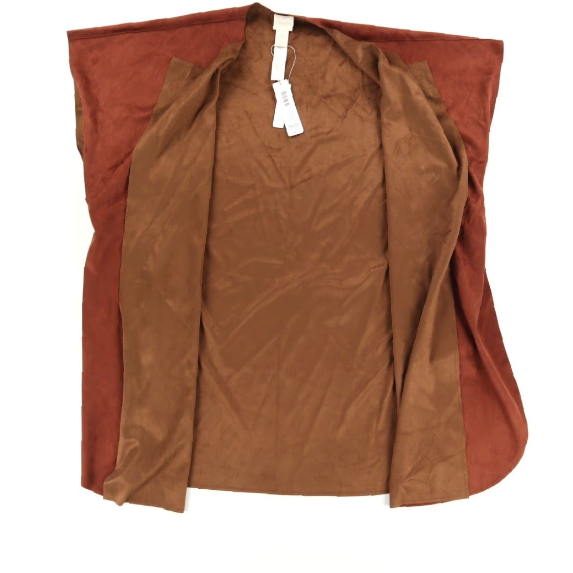 Vintage Chico's Covering Ruana Reversible Faux Suede Solid Sweatshirt Orange Women's OS Size ONE SIZE - 3 Thumbnail