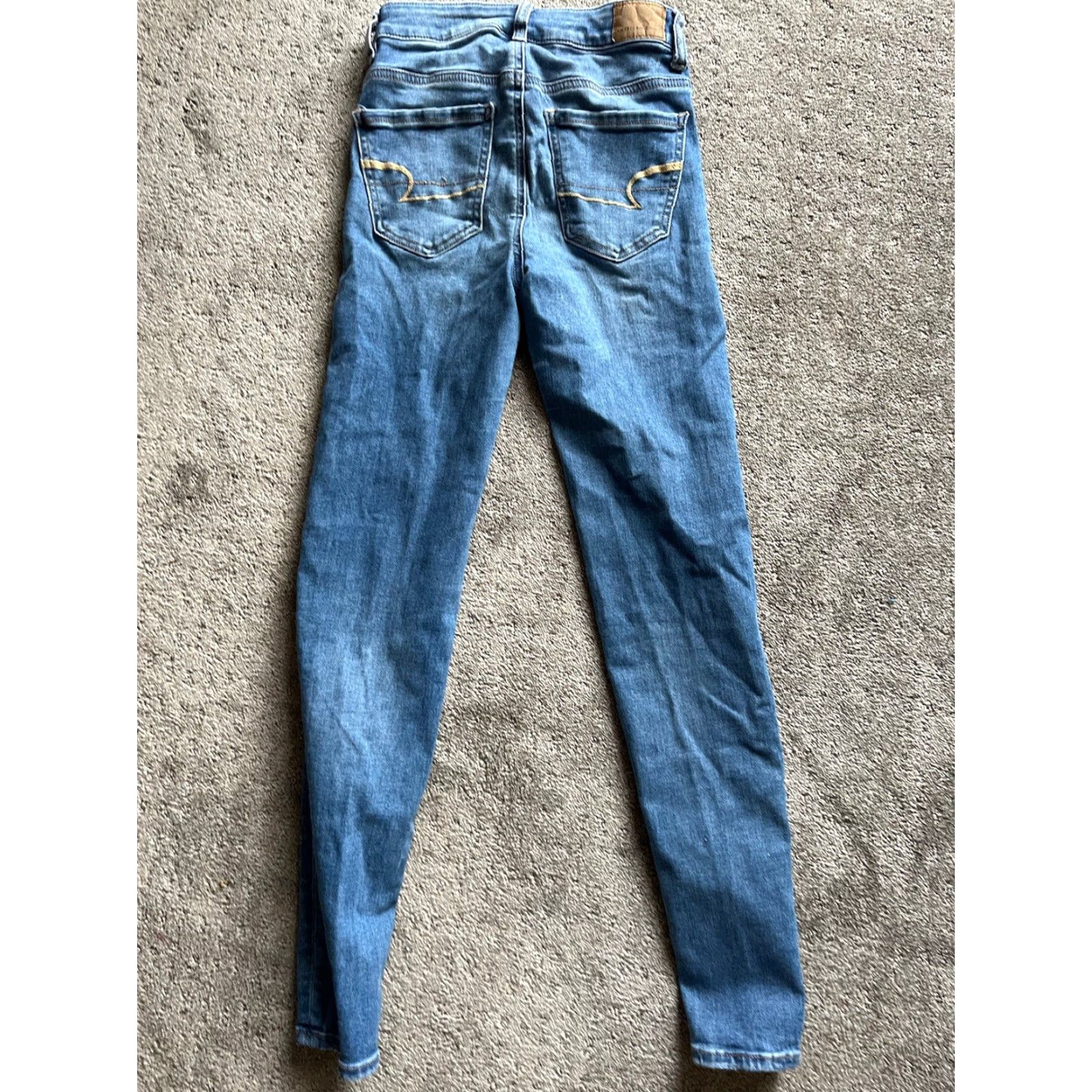 American Eagle Outfitters American Eagle Next Level Stretch Hi-Rise Jegging Jeans Light Wash Size 0 Adult Women Size 25" / US 0 / IT 36 - 3 Thumbnail