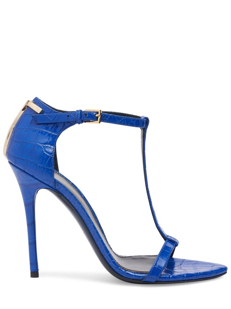 image of Tom Ford O1Loc1C0524 W3219 Croc Iconic T 105 Sandals In Blue, Women's