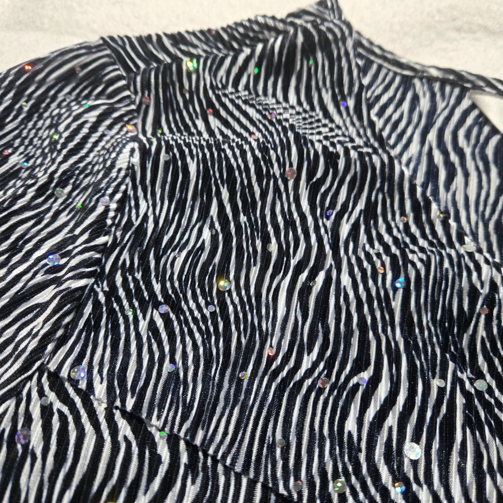 Vintage CJ Banks Black Stripped Blouse Tunic Shiny Flapper Women's Plus Size 1X Shirt Size XL / US 12-14 / IT 48-50 - 4 Thumbnail