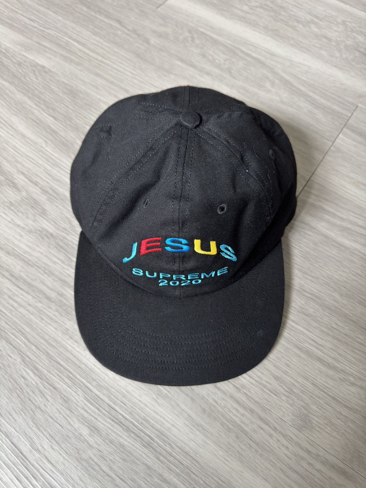Supreme × Vintage New Supreme Connect Logo 6 Panel Cap Light Blue