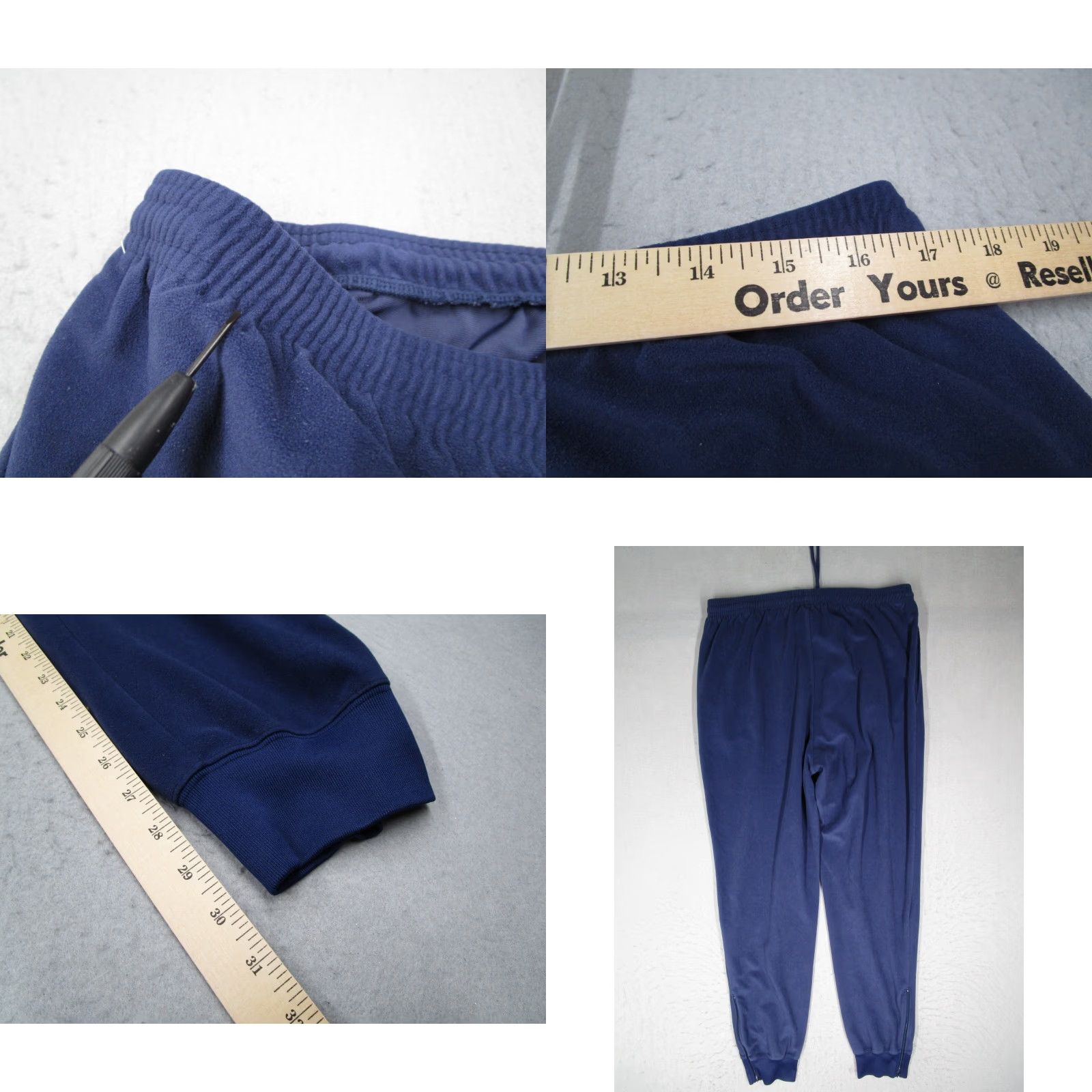 Adidas VINTAGE adidas Joggers Mens Large Blue Velour Track Trefoil Y2K 33x30 Size US 33 - 8 Thumbnail