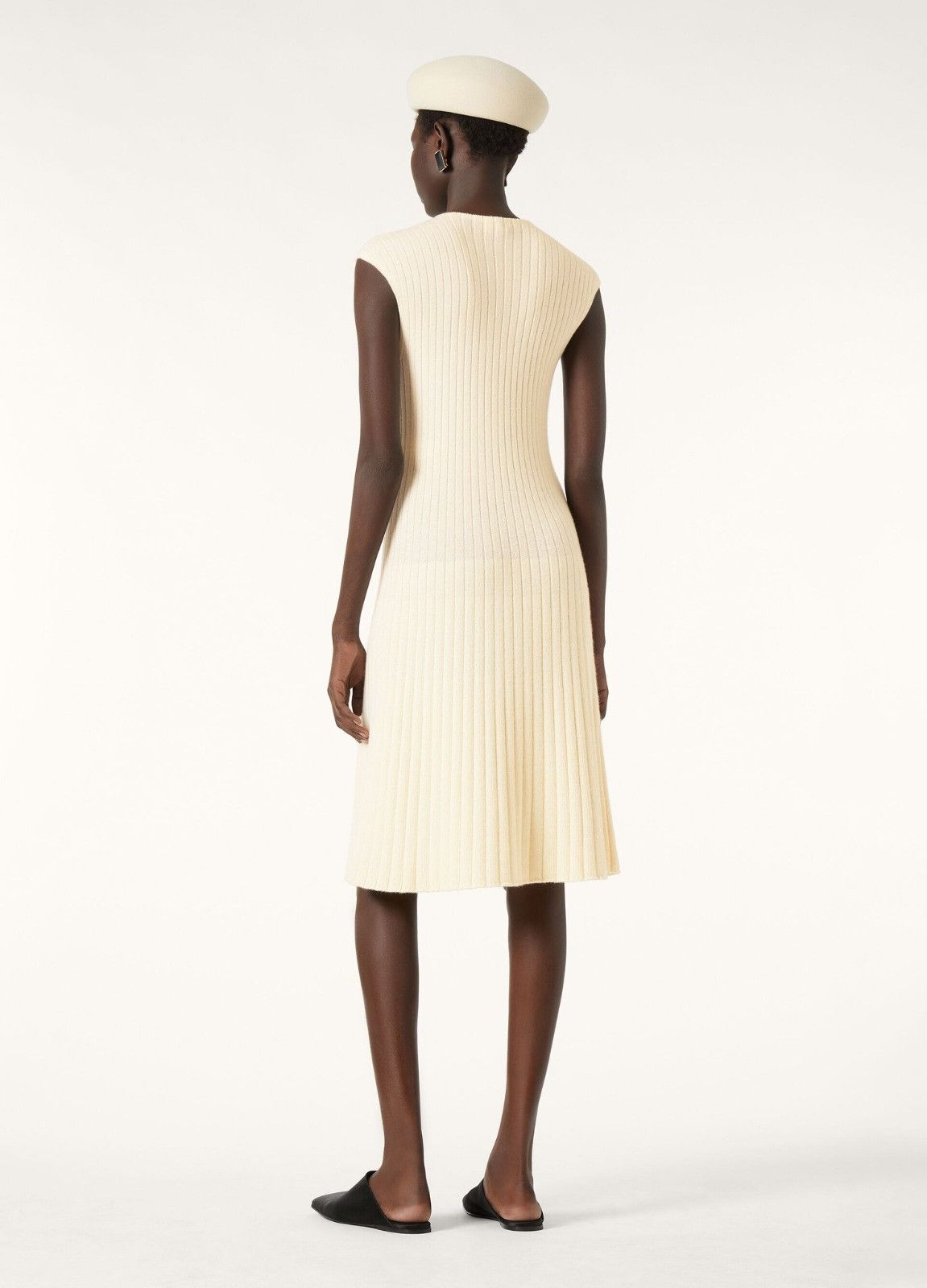 Loro Piana o1srvl11e0526 FAP1314 Coste Midi Dress in Cream Size S / US 4 / IT 40 - 2 Thumbnail
