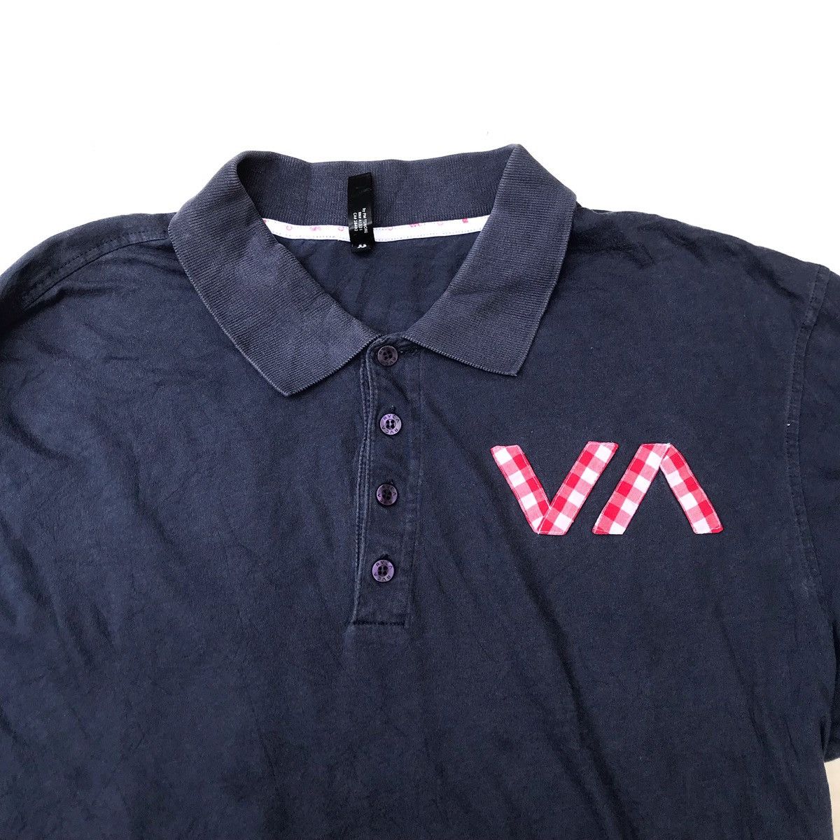RVCA × Vintage Vintage Rvca Polo shirt Navy Blue Va Embroidered Logo Size US L / EU 52-54 / 3 - 2 Thumbnail