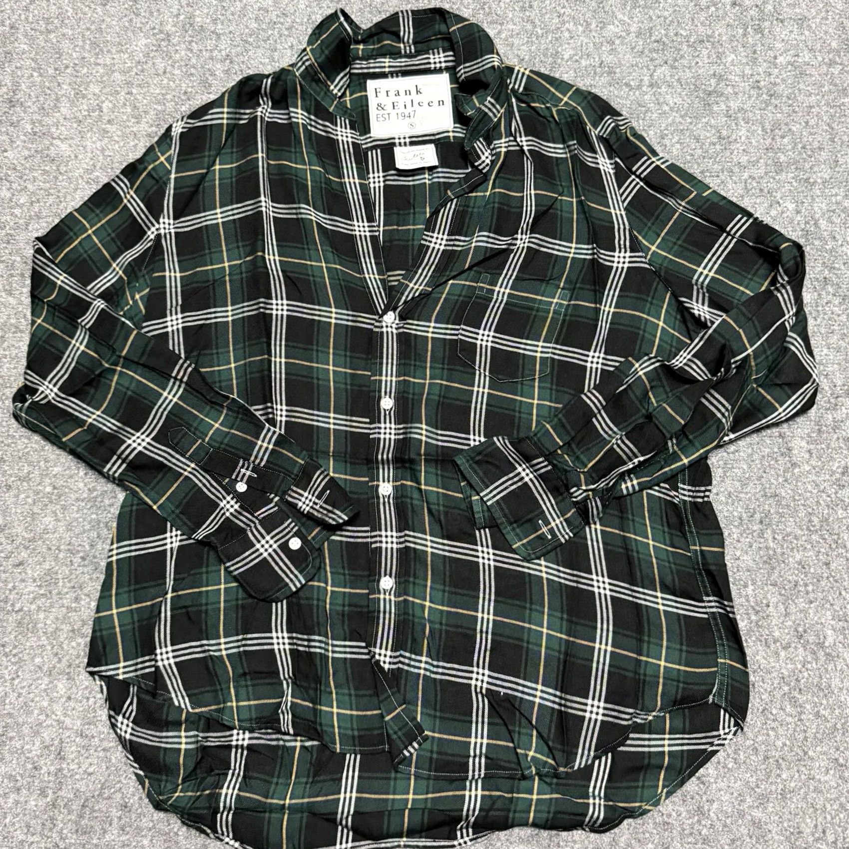 Frank & Eileen Frank & Eileen Shirt Womens Small Green Plaid Button Front Blouse Size S / US 4 / IT 40 - 2 Thumbnail