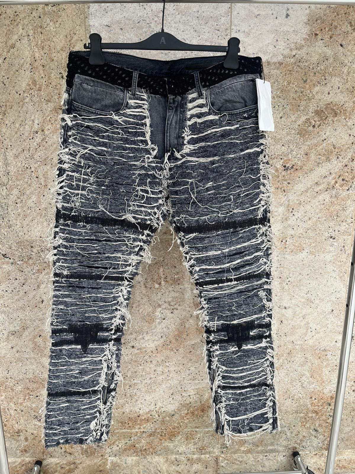 Alyx × Blackmeans 6 Pocket Blackmeans Distressed & Frayed Denim in Black Size US 34 / EU 50 - 1 Thumbnail