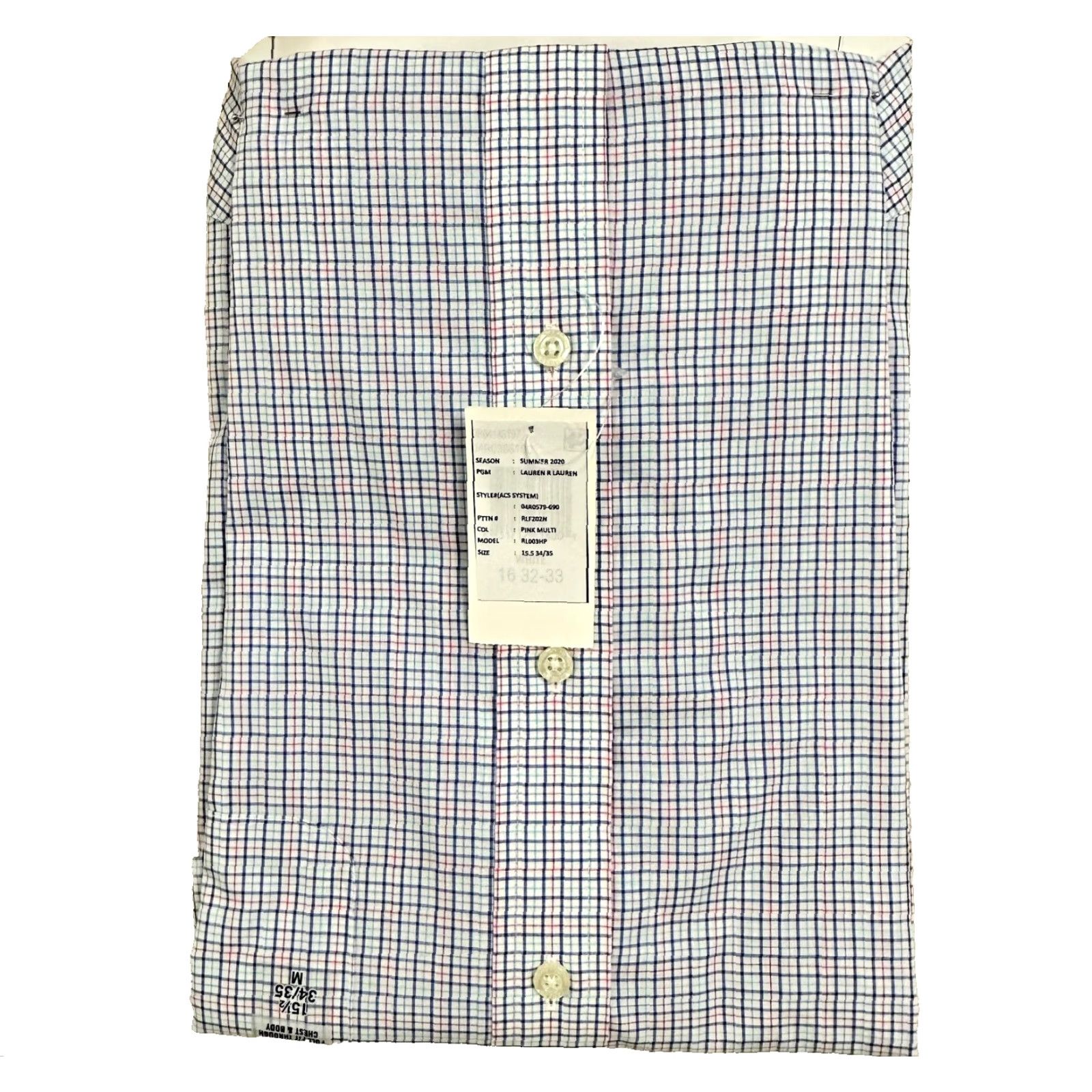 Ralph Lauren Lauren Ralph Lauren Shirt Mens Medium Plaid Multicolor Cotton Spandex Regular Fit Button-Down Collar 15.5 Size US L / EU 52-54 / 3 - 3 Thumbnail