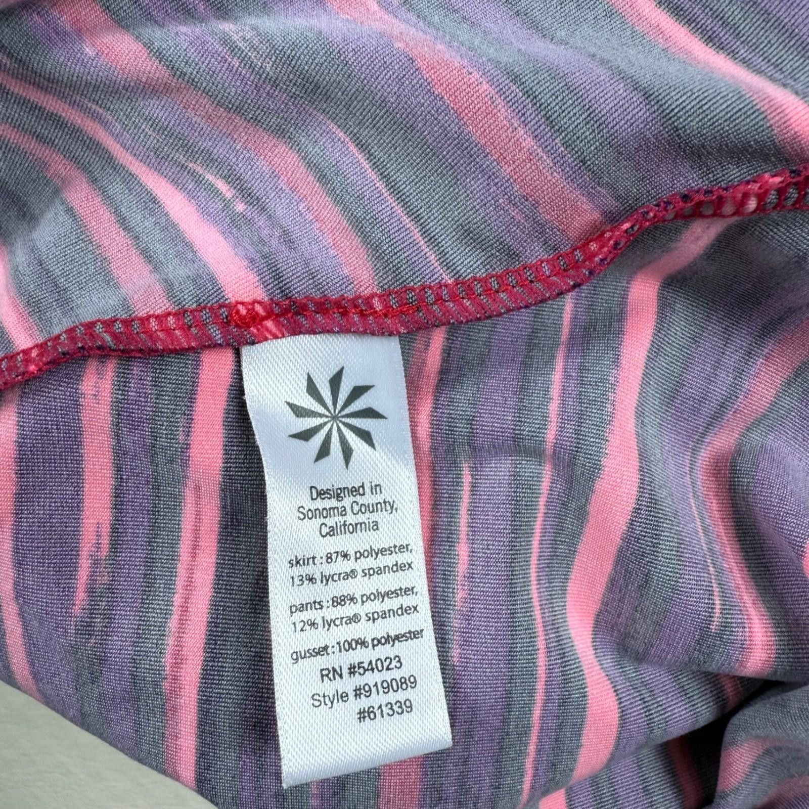 Other Athleta Skapri Skirted Leggings XS Pink Purple Stripe Capri Size 26" / US 2 / IT 38 - 6 Thumbnail