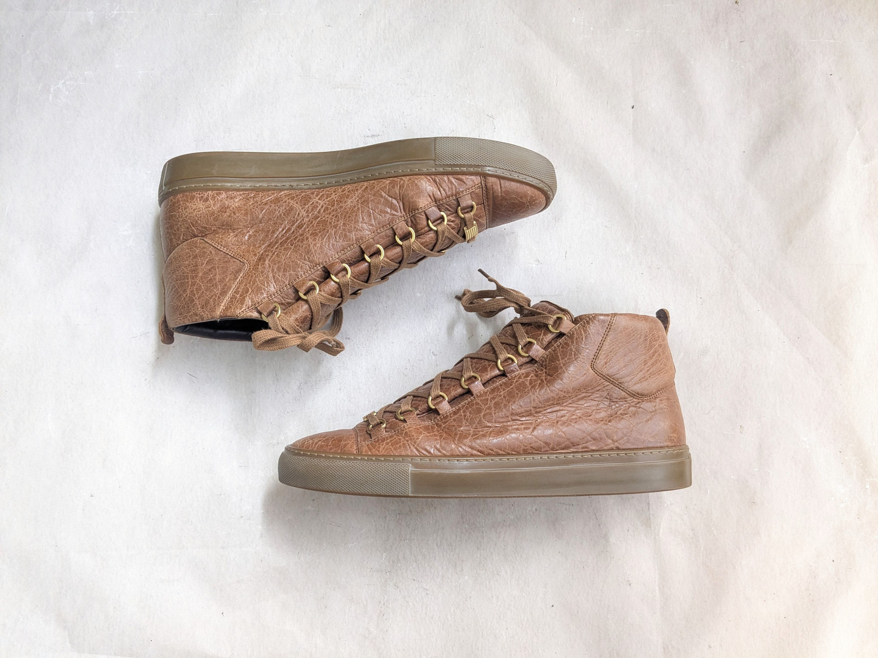 Leather All Gold Balenciaga Sneakers Balenciaga Arena Brown