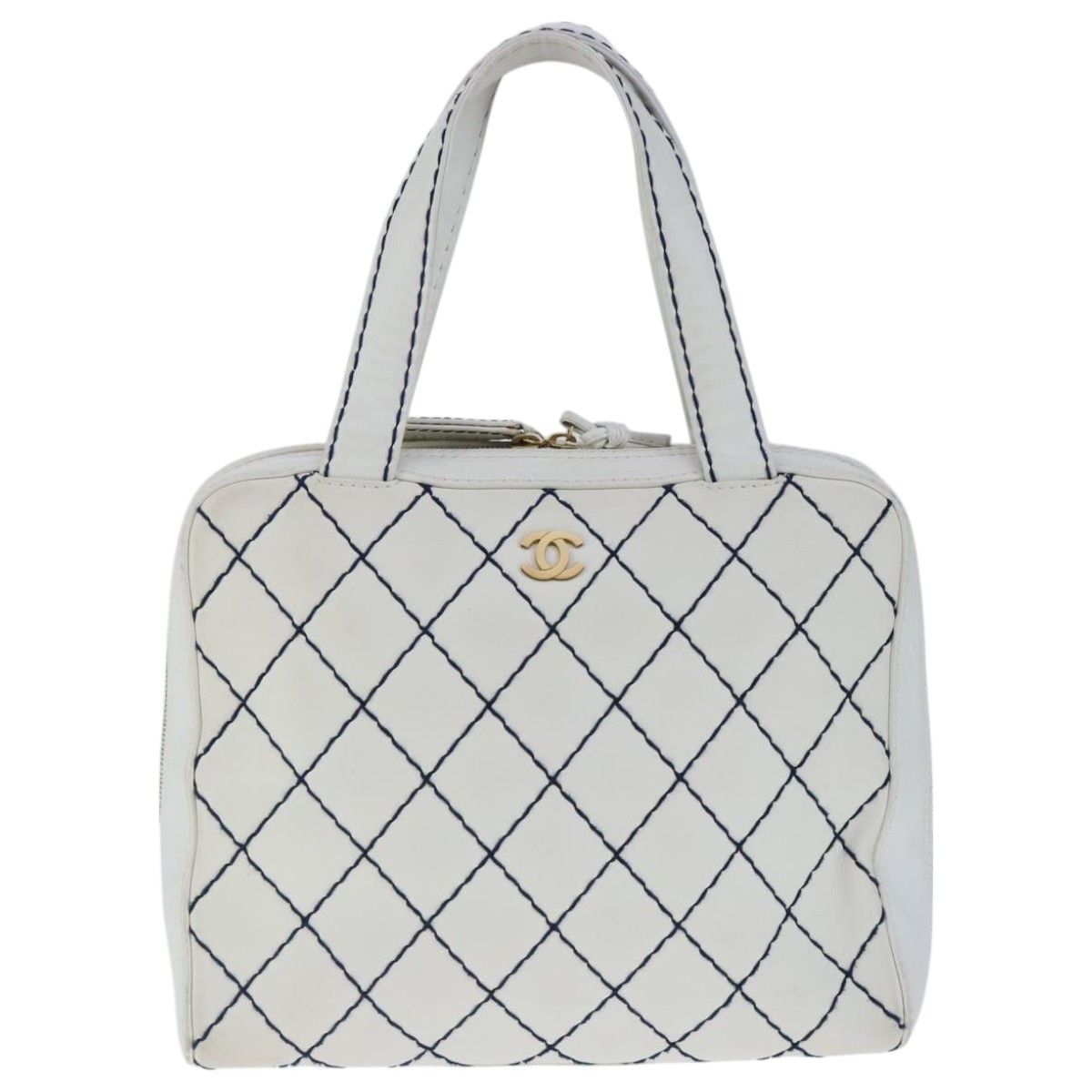 Chanel Wild Stitch White Leather Tote Bag (Pre-Owned) Size ONE SIZE - 1 Thumbnail
