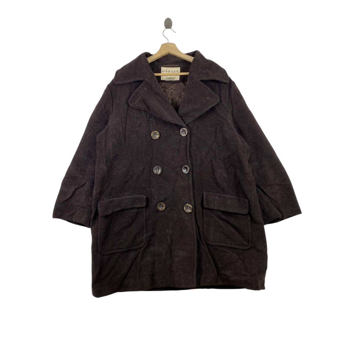 Jaeger Vintage 80s JAEGER Great Britain Pea Coat Size US L / EU 52-54 / 3 - 1 Thumbnail
