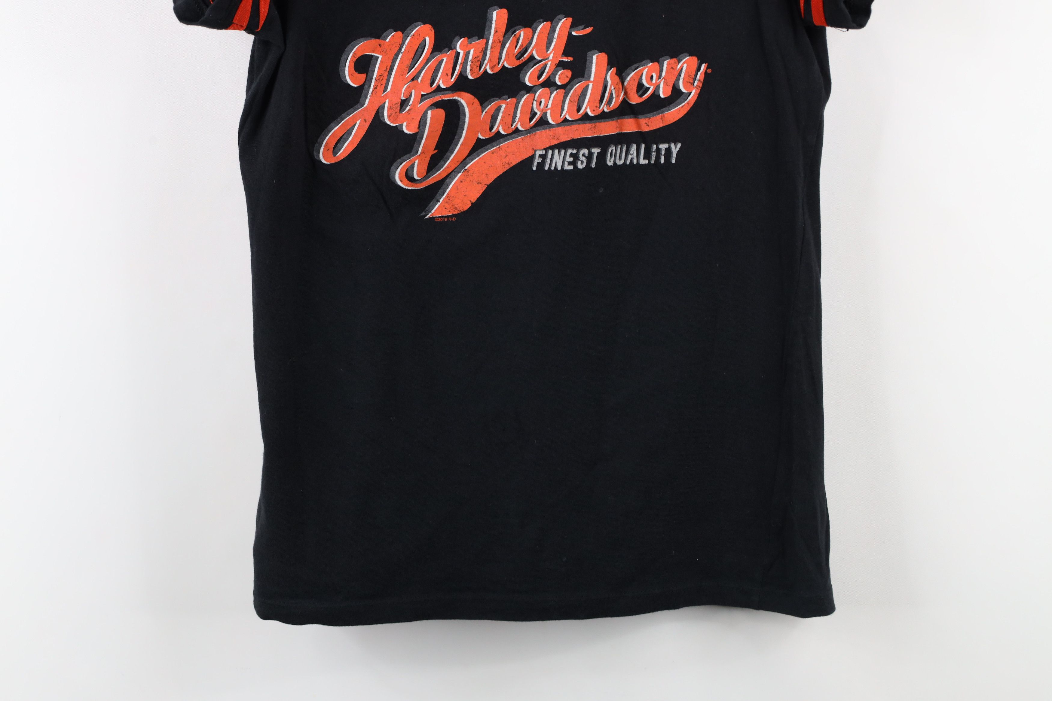Harley Davidson × Vintage Vintage Y2K Harley Davidson Spell Script Mesh V-Neck T-Shirt Size M / US 6-8 / IT 42-44 - 3 Thumbnail