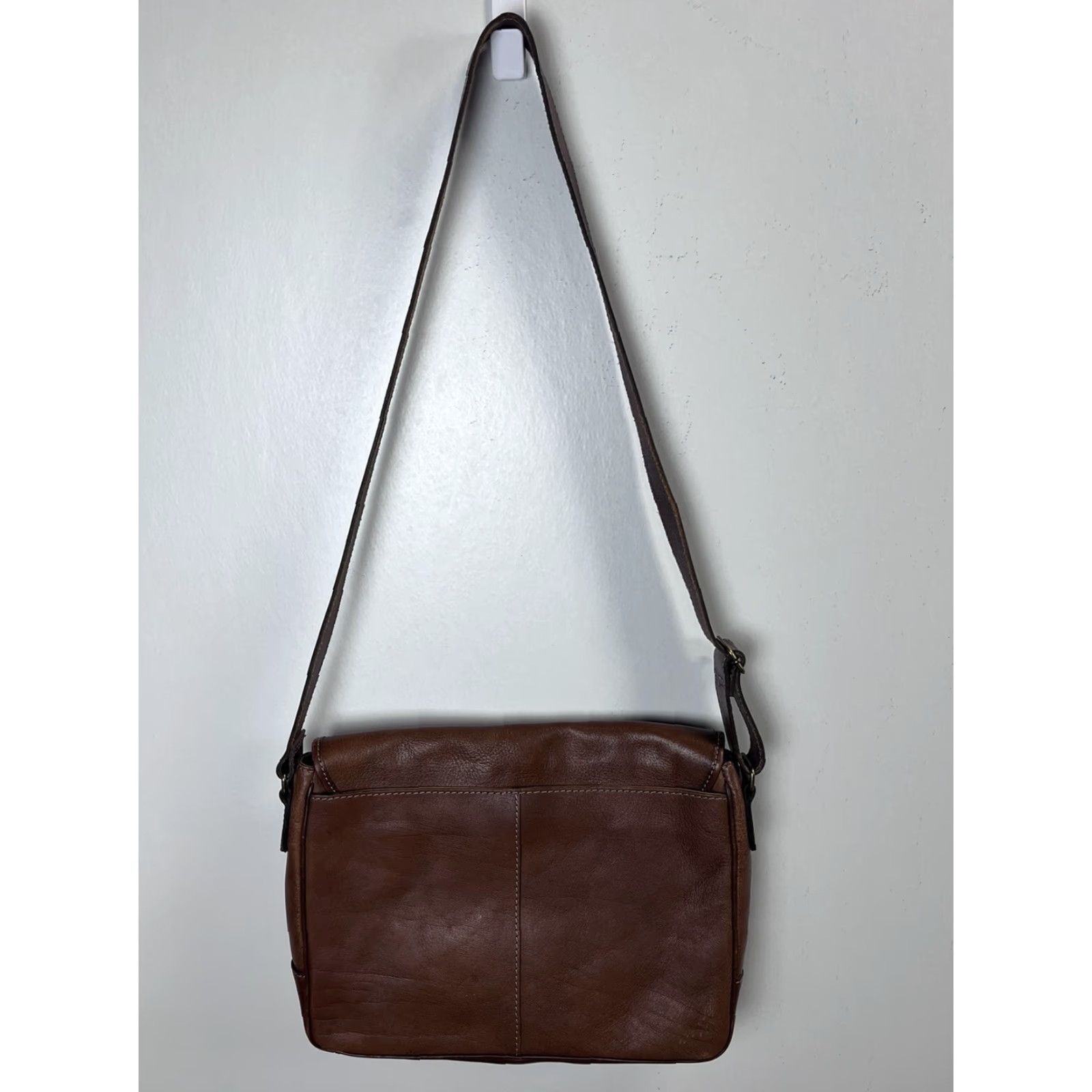 Vintage WILSONS LEATHER Brown Medium Messenger Bag Magnetic Closure VGUC Mens Size ONE SIZE - 2 Thumbnail