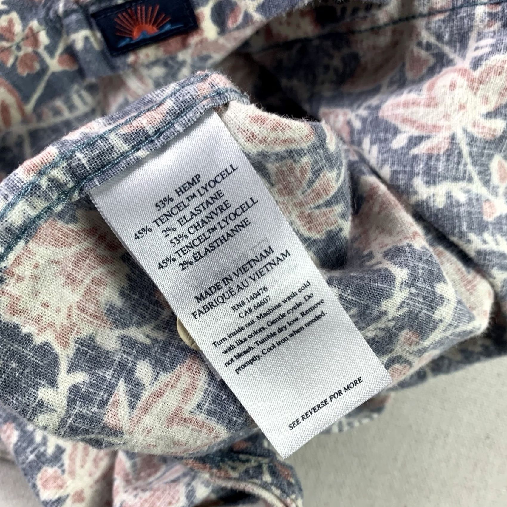Faherty Faherty Shirt Mens Medium Blue Pink Floral Hawaiian Short Sleeve Button Up Size US M / EU 48-50 / 2 - 4 Thumbnail