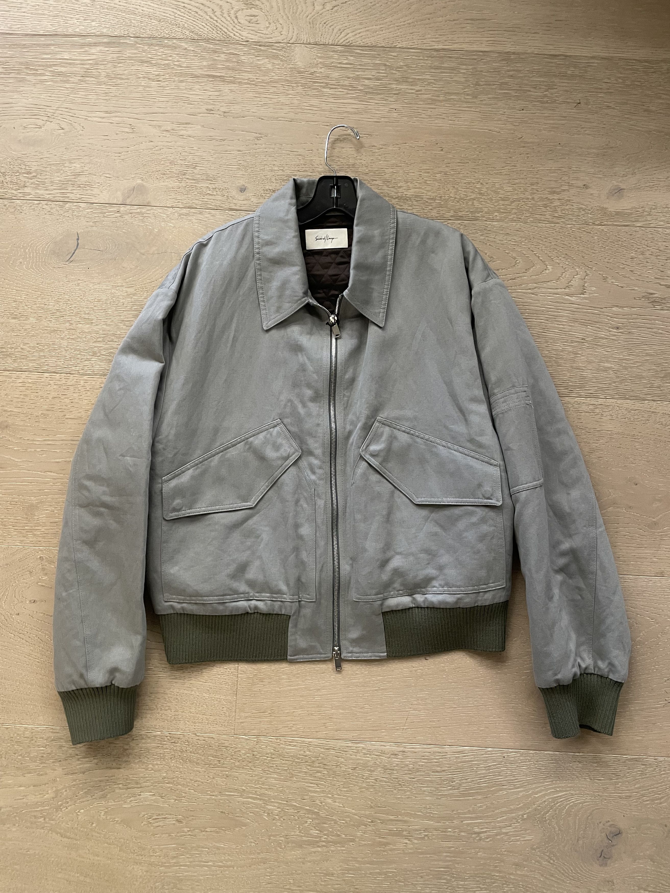 image of Secondlayer NWT Second/layer Revival Flight Bomber Jacket L in Grey, Men's (Size Large)