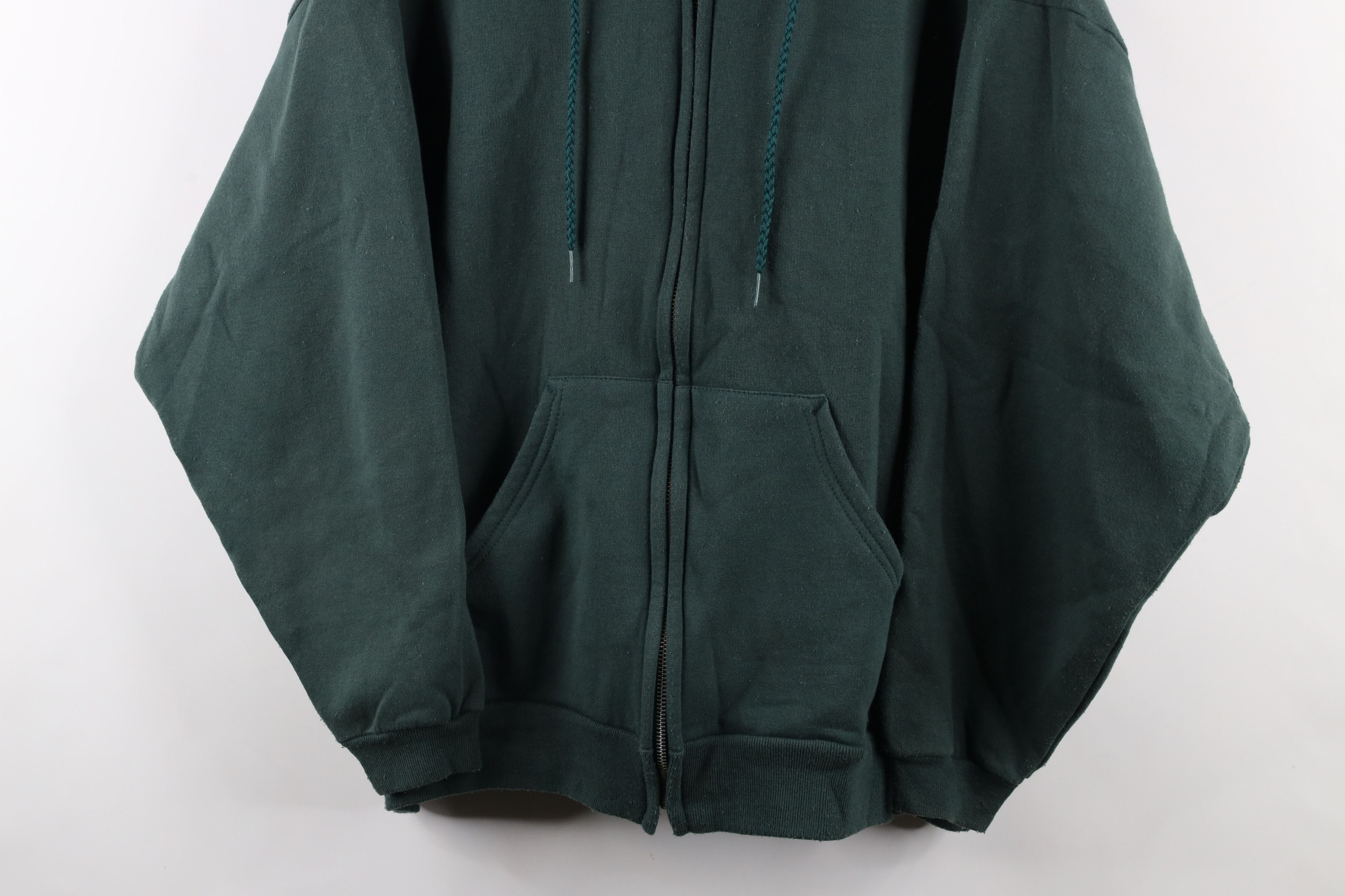 Vintage Vintage 90s Streetwear Full Zip Hoodie Sweatshirt Green Size 3XL / US 20-22 - 3 Thumbnail