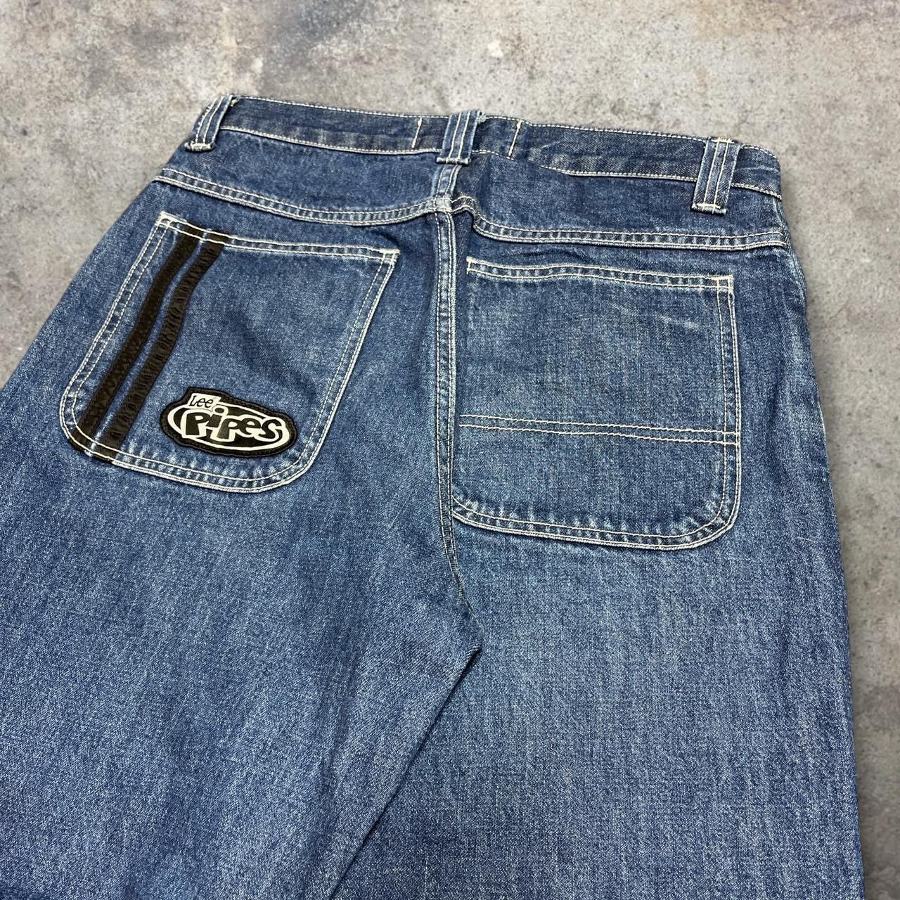 Lee Vintage Lee Pipes Baggy BMX Skater Jeans Paneled Nylon Denim Size US 30 / EU 46 - 2 Thumbnail