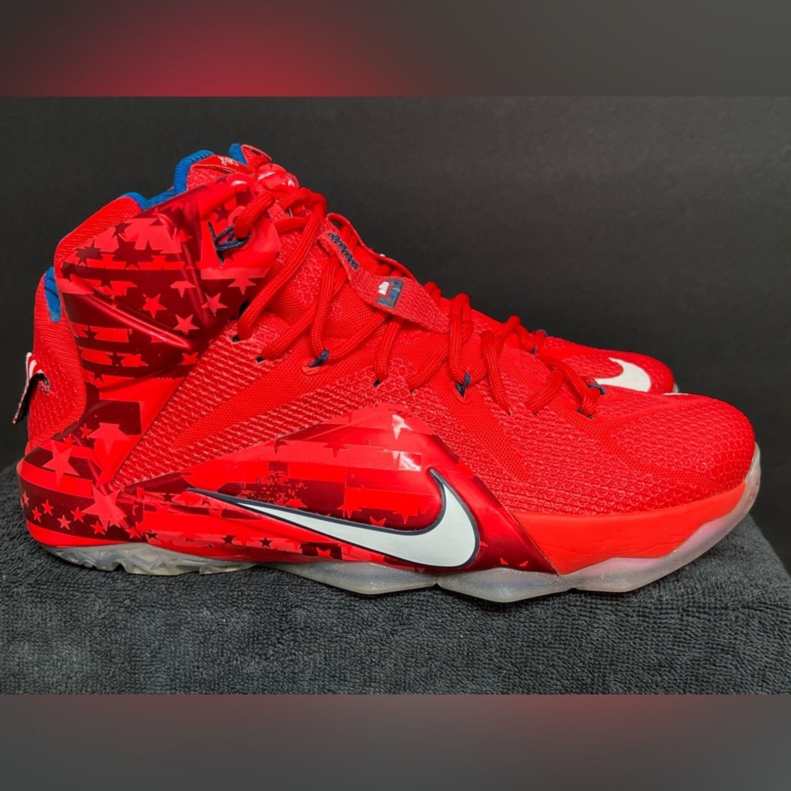 Nike Nike Lebron XII 12 Independence Day Men's 11 Shoes WORN 1X Size US 11 / EU 44 - 2 Thumbnail