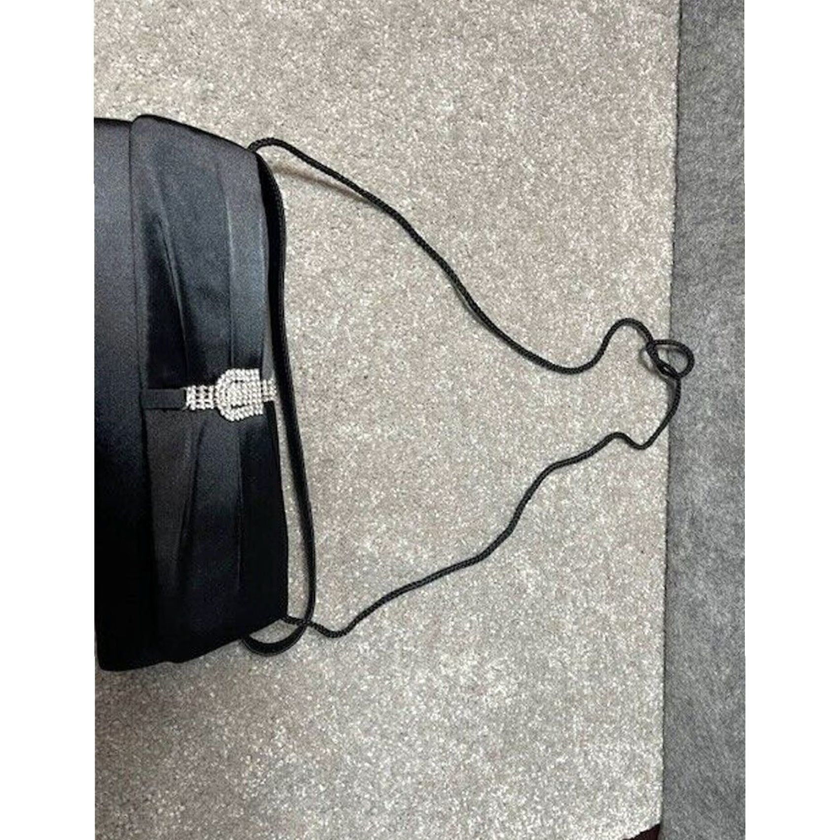 Vintage VINTAGE Black Satin Evening Shoulder Bag Old Hollywood Glam Formal Prom Size ONE SIZE - 7 Thumbnail