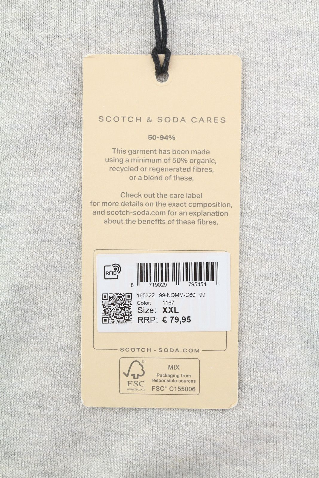 Scotch & Soda 2XL Grey Melange Embroidered Knit Jumper 88571 Size US XXL / EU 58 / 5 - 6 Thumbnail