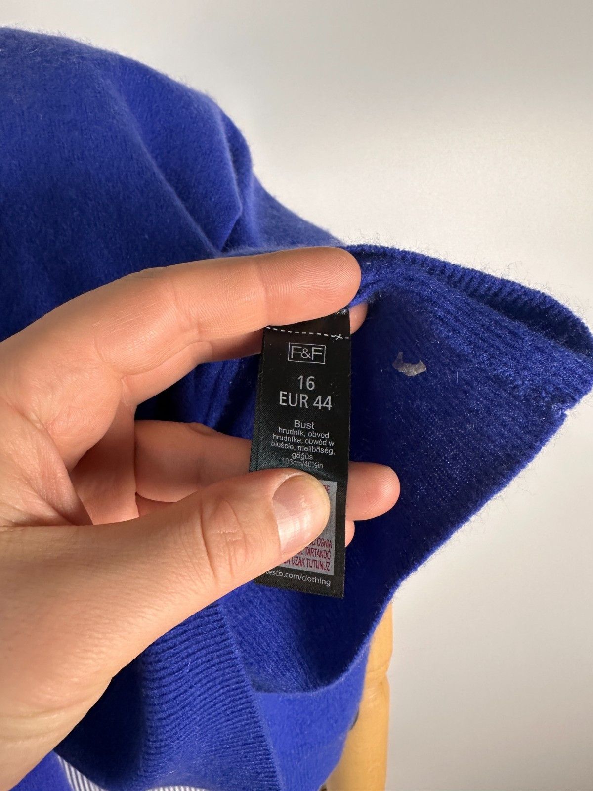 Other F&F 100% Cashmere V-Neck Jumper Sweater Blue Size UK16 Size XL / US 12-14 / IT 48-50 - 8 Thumbnail