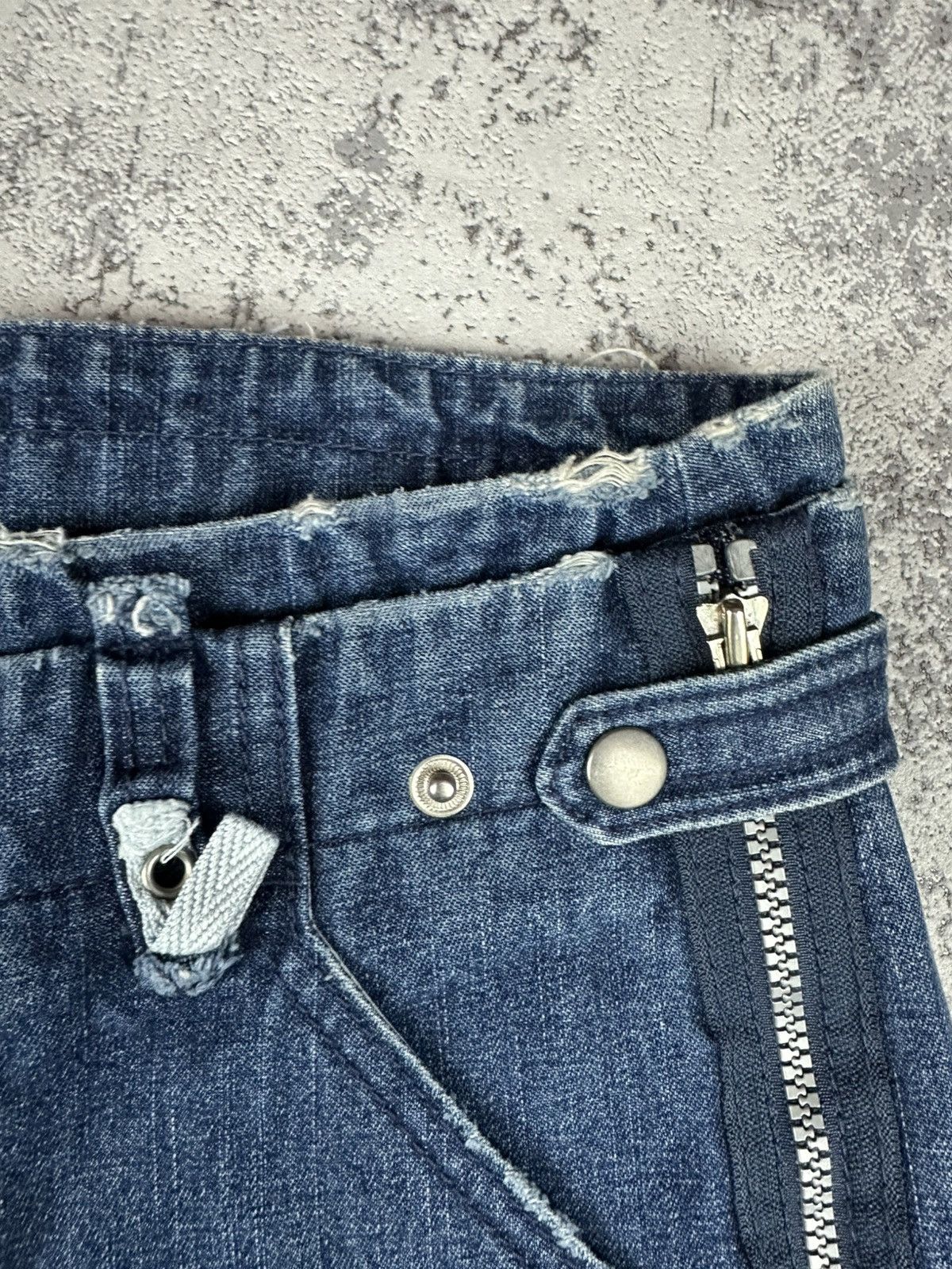 Designer Cargo Jeans Baggy Blue Zip-Off Utility Wide Fit Techwear Size US 32 / EU 48 - 6 Thumbnail